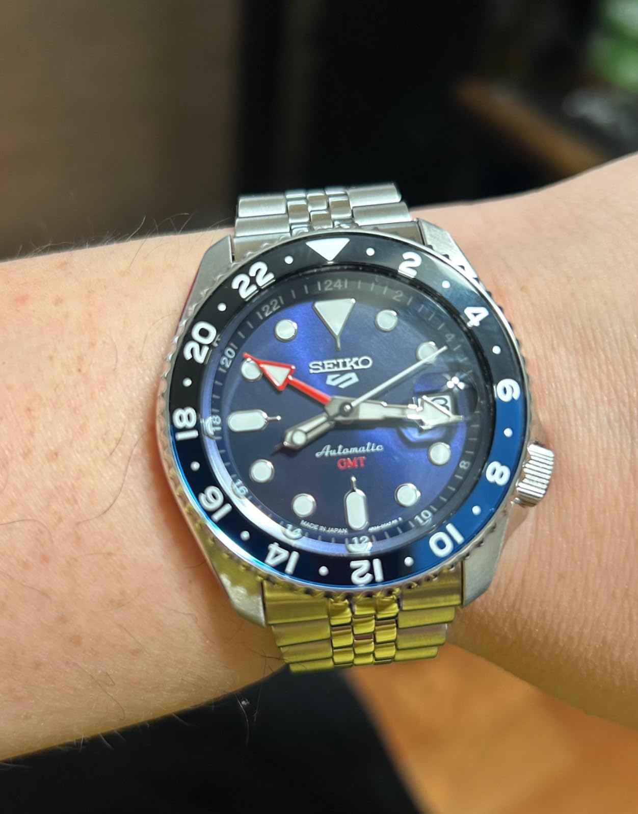 Seiko 5 Sports SSK003 Automatic GMT Watch - Blue Dial, Black & Blue GMT Bezel, 100m Water-Resistant customer photo 2