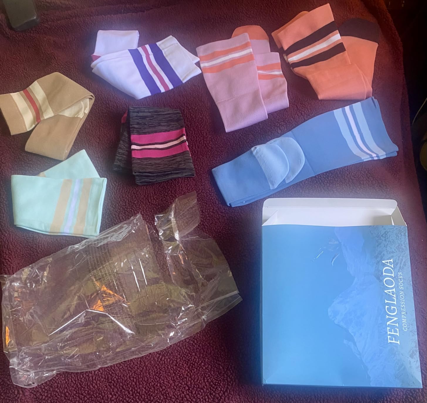 8 Pairs Compression Socks for Men & Women 20-30 mmHg Knee High Nurse Pregnant Running Medical and Travel Athletic customer photo 1
