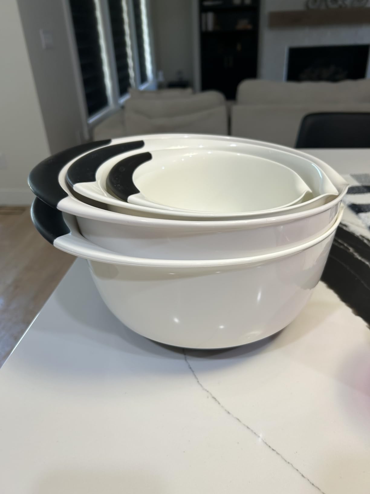 OXO Good Grips 3-Piece Plastic Mixing Bowl Set - Cadet Blue, Tower Gray, Jade, Small, Medium, Large customer photo 1