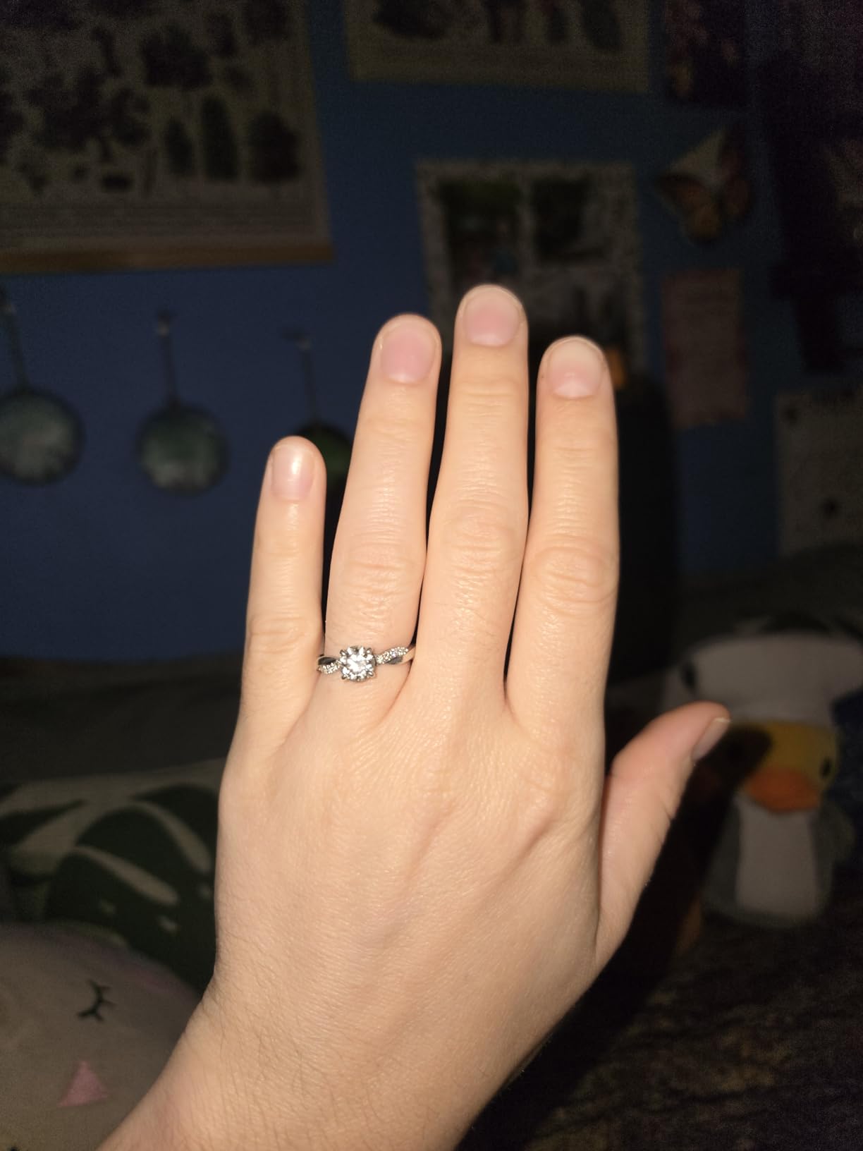 IMOLOVE Moissanite Wedding Engagement Ring for Women Twisted Rope Wedding Rings for Women Moissanite Rings for Women 1-2CT D Color VVS1 Clarity Promise Ring for Her with 18K Gold plated Size 4-11 customer photo 1