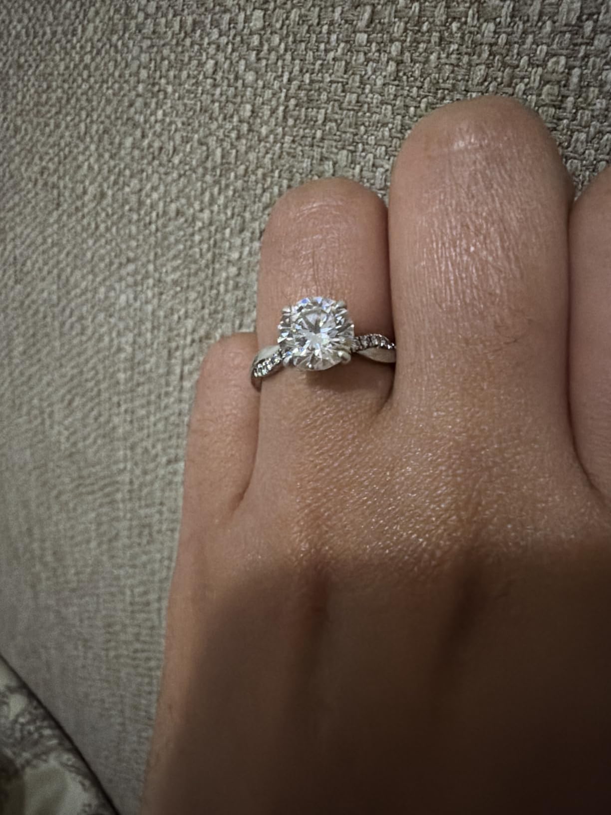 IMOLOVE Moissanite Wedding Engagement Ring for Women Twisted Rope Wedding Rings for Women Moissanite Rings for Women 1-2CT D Color VVS1 Clarity Promise Ring for Her with 18K Gold plated Size 4-11 customer photo 2