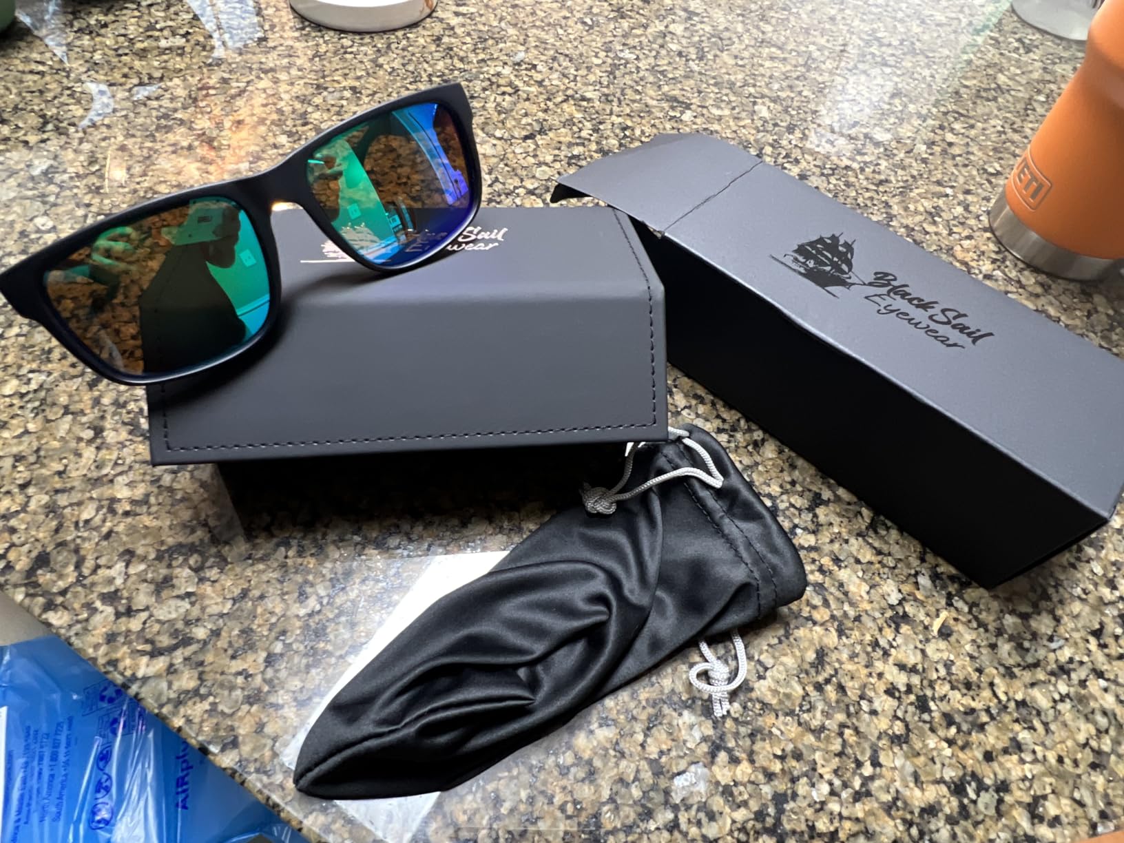 Black Sail Rudder Polarized Sunglasses men women lightweight uv400 mirrored lenses running sports driving outdoor eyewear customer photo 1