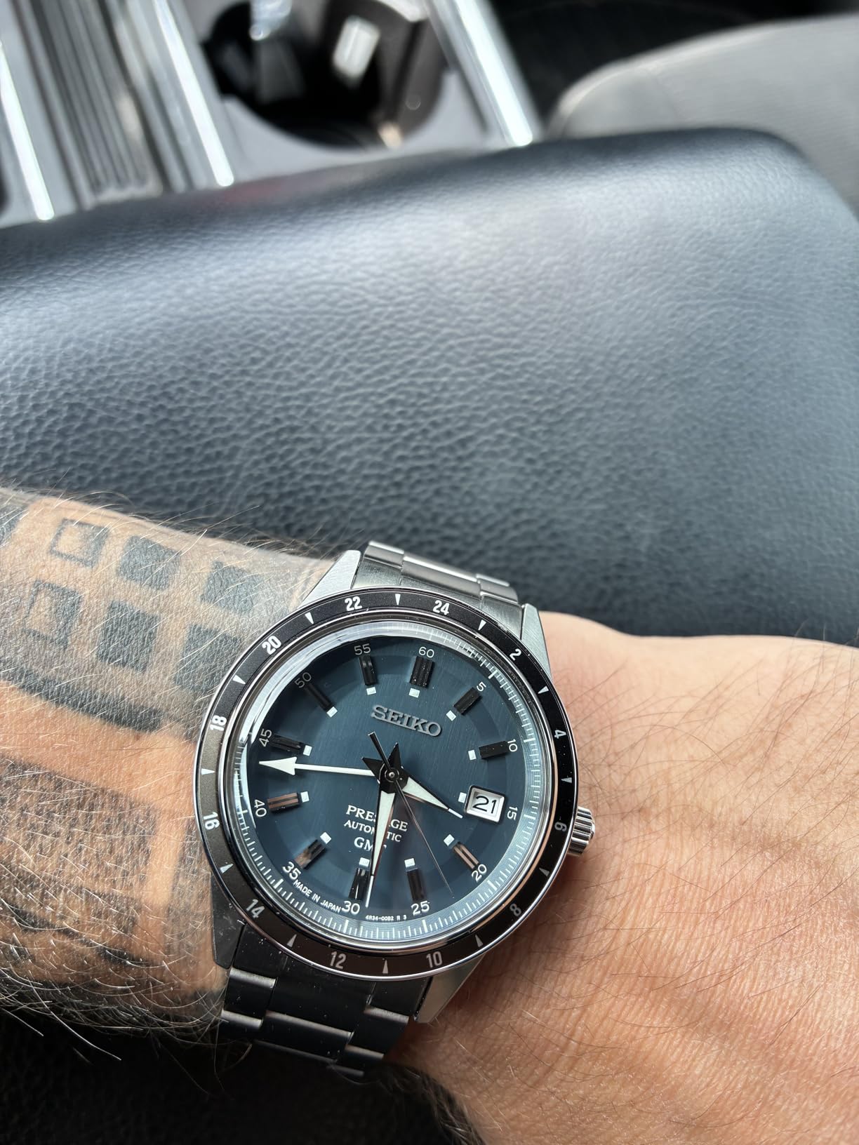 Seiko Presage Automatic GMT Analog Watch SSK009 - Blue Dial, Silver Stainless Steel Band customer photo 1