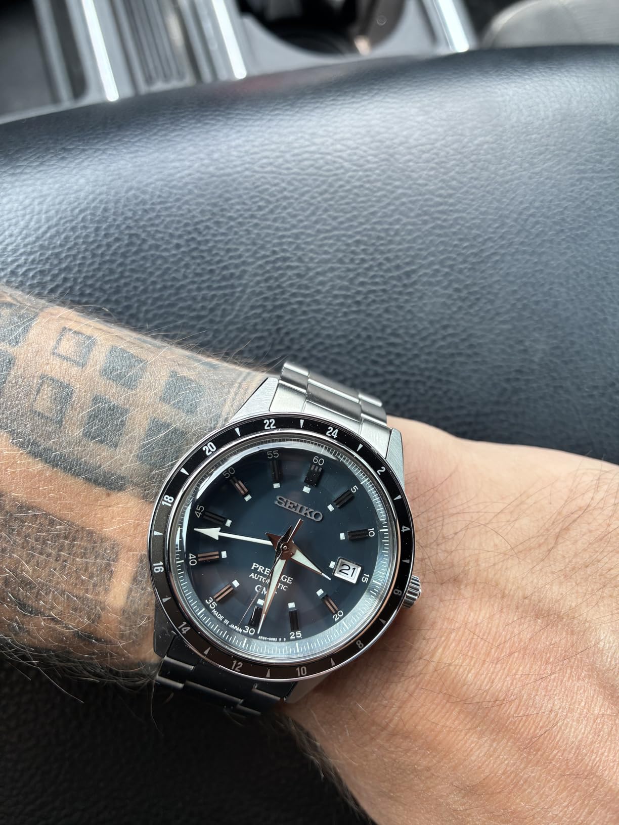 Seiko Presage Automatic GMT Analog Watch SSK009 - Blue Dial, Silver Stainless Steel Band customer photo 2