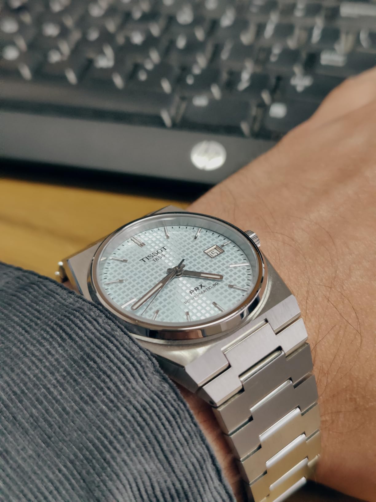 Tissot PRX Powermatic 80 Swiss Automatic Watch for Men & Women, Ice Blue Dial, Stainless Steel (T1374071135100) customer photo 1