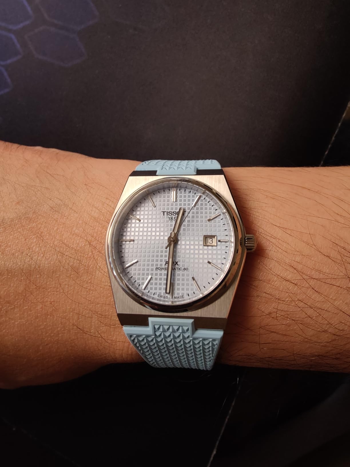 Tissot PRX Powermatic 80 Swiss Automatic Watch for Men & Women, Ice Blue Dial, Stainless Steel (T1374071135100) customer photo 2