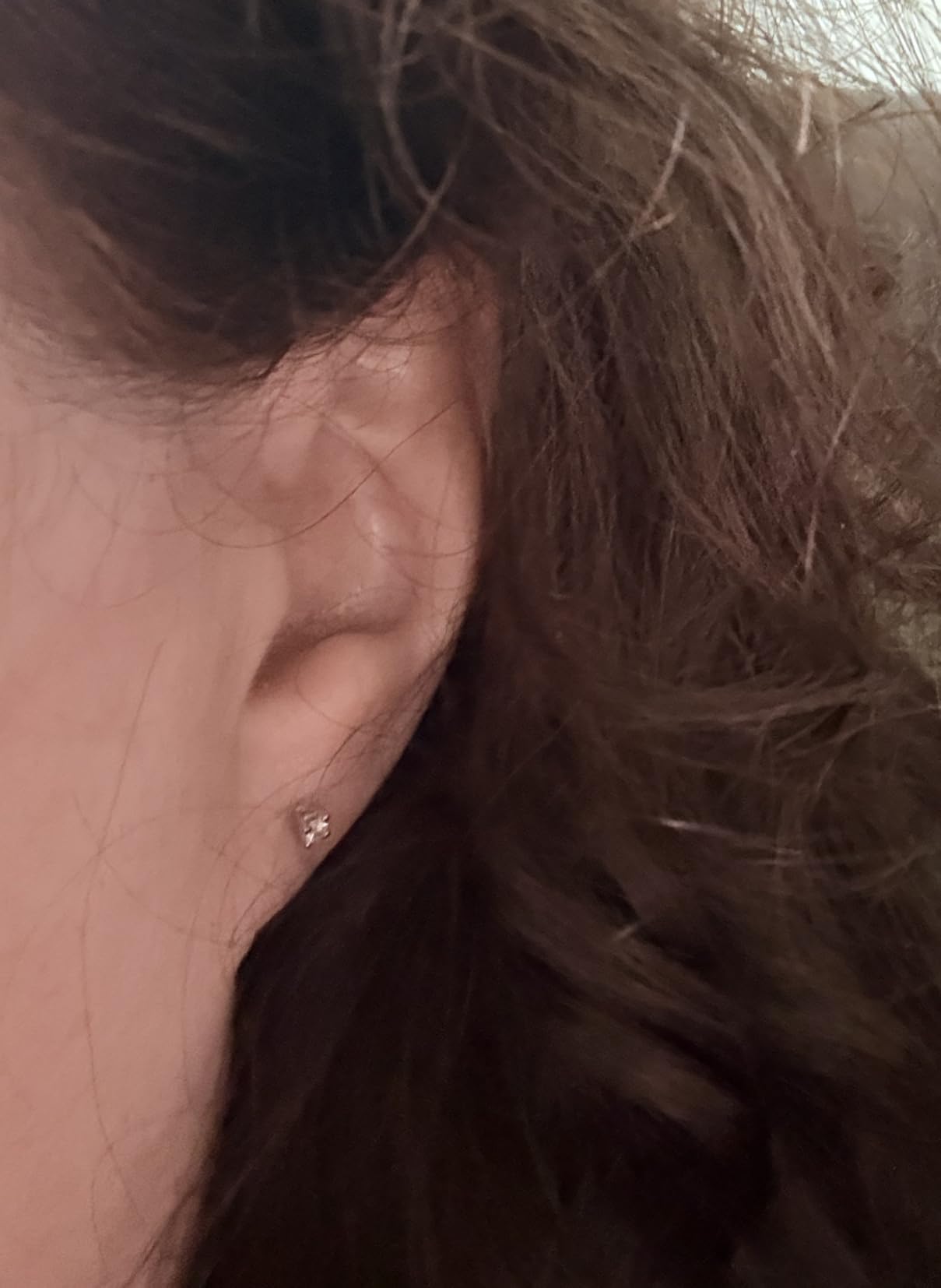 Lab-Grown Diamond Stud Earrings | 925 Sterling Silver Studs and 14KT Gold 925 Plated Silver | Hypoallergenic Fine Jewelry | 4-Prong Basket, Push Back Nut | Round Cut, SI1 Clarity, F Color customer photo 1