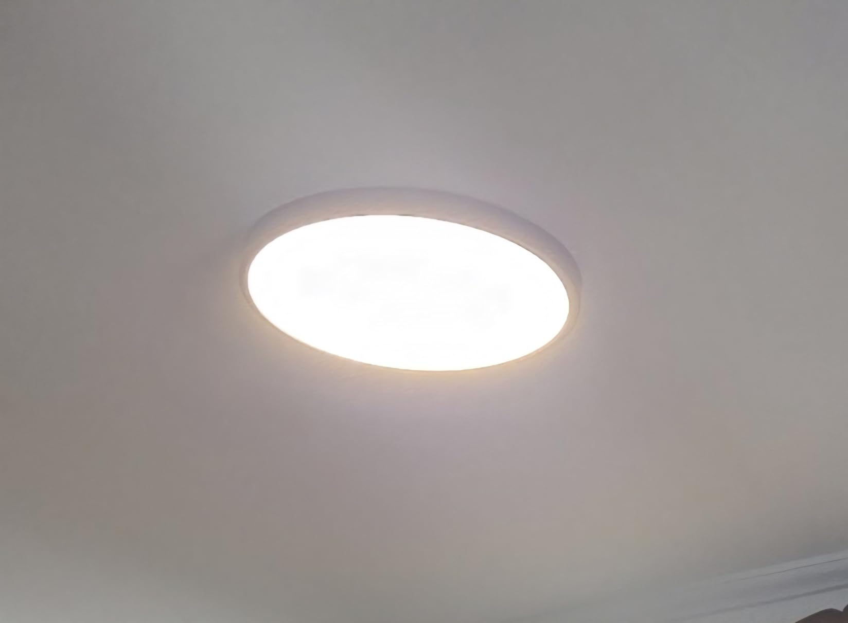 14 Inch Flush Mount LED Ceiling Light Fixture, Slim Dimmable Flush Mount Light for Kitchen, Metal and Glass Modern Ceiling Light for Low Ceiling, Bedroom, Laundry, Brushed Nickel, 26W, 3000K, 2 Pack customer photo 1