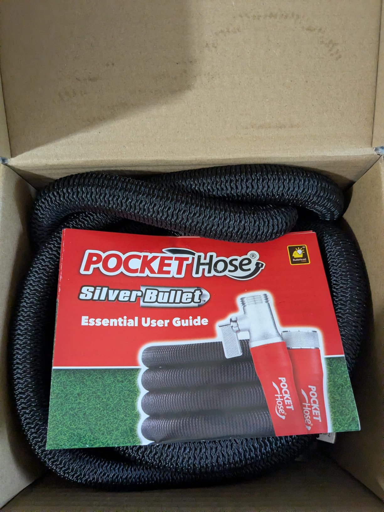Pocket Hose 50 FT Silver Bullet 2.0 Expandable Garden Hose w/Turbo Shot Nozzle, AS SEEN ON TV, Lead-Free, Solid Aluminum Connectors, Easy On/Off Valve, Kink-Free, Leak-Proof customer photo 1