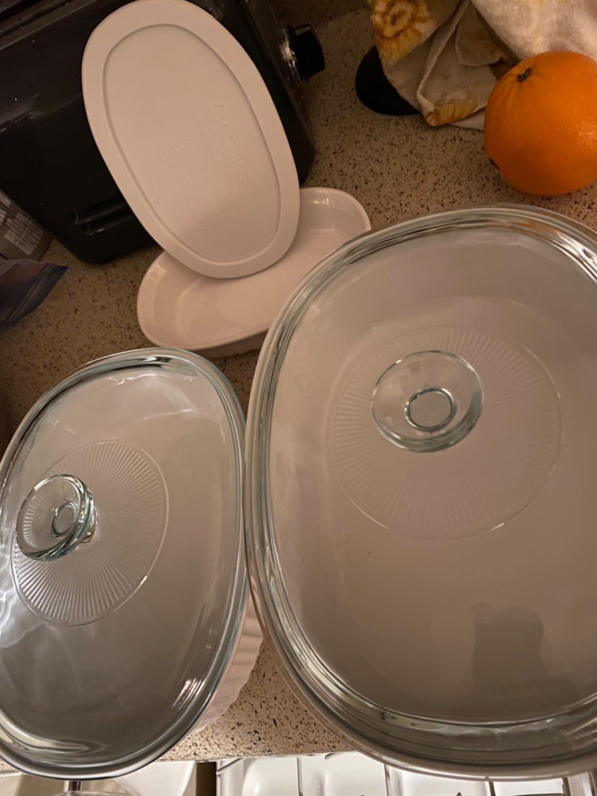 CorningWare Ceramic Bakeware Set with Lids Chip and Crack Resistant Stoneware Baking Dish, Microwave, Dishwasher, Oven, Freezer and Fridge Safe, 10-Piece French Navy customer photo 2
