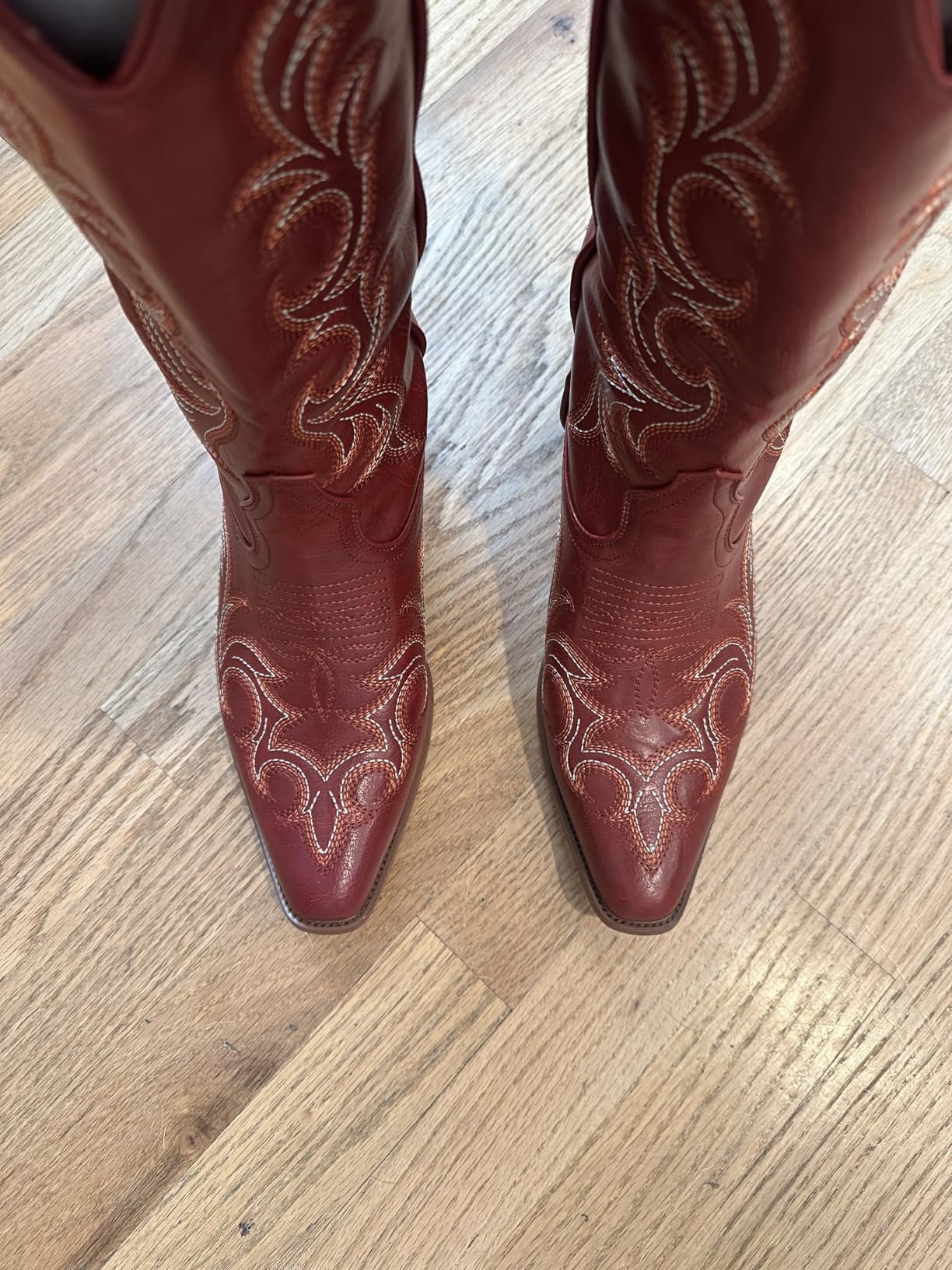 Ouepiano Cowboy Boots for Women - Cowgirl Rhinestone Boots with Sparkly Fringe Pointed Toe Western Boot Chunky Heel Pull-On Wide Calf Botas Vaqueras customer photo 2