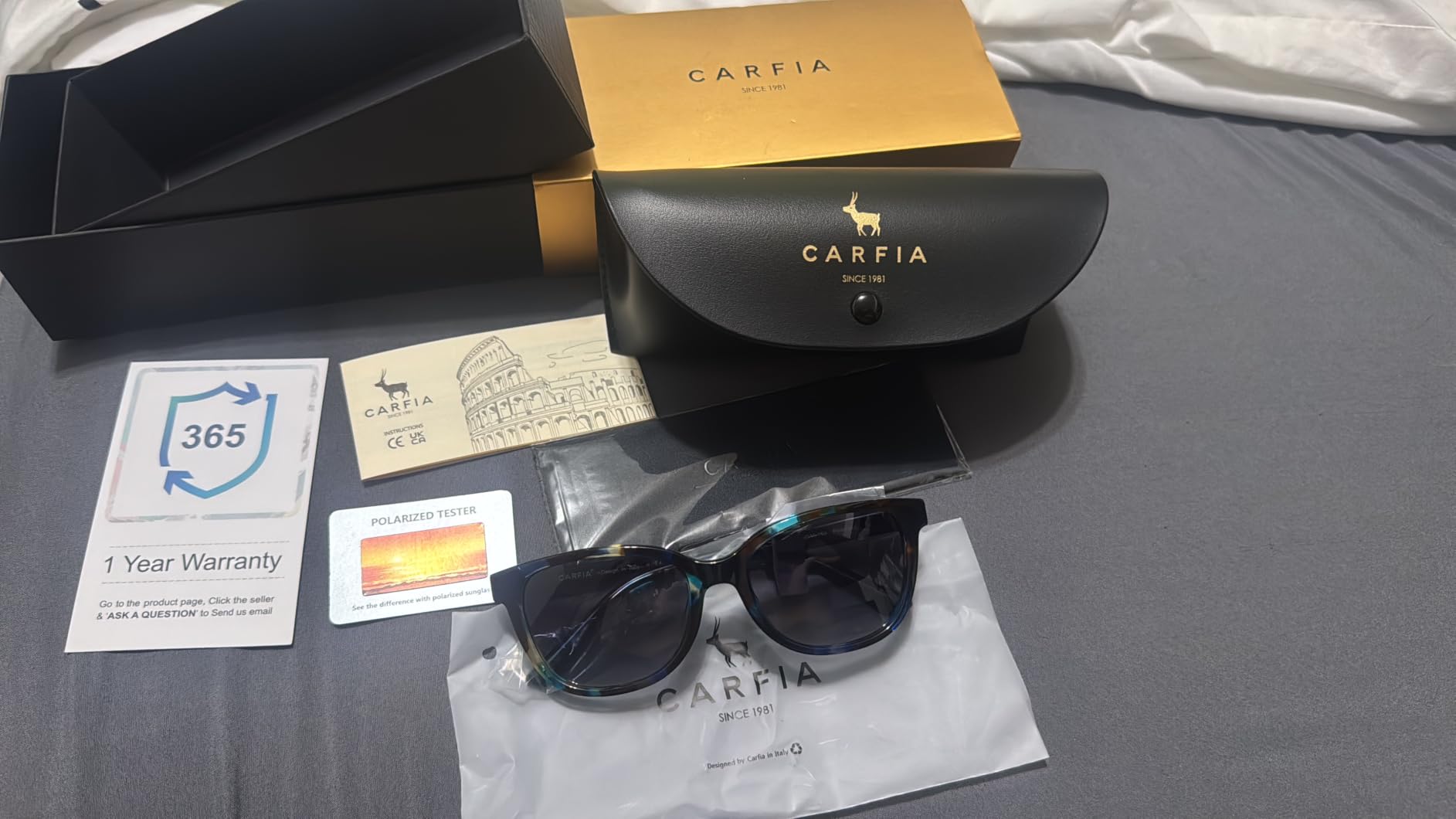 CARFIA Designer Acetate Womens Polarized Sunglasses Fit Most Face Shapes Trendy Shades UV Protection Hypoallergenic Handmade customer photo 1