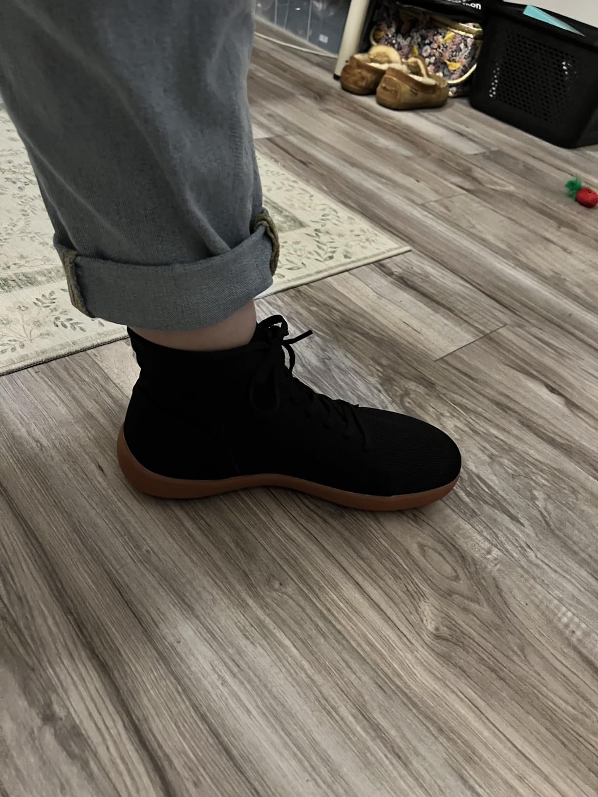 WHITIN Men's High Top Minimalist Barefoot Shoes | Wide Toe Box + Zero Drop Sole customer photo 1