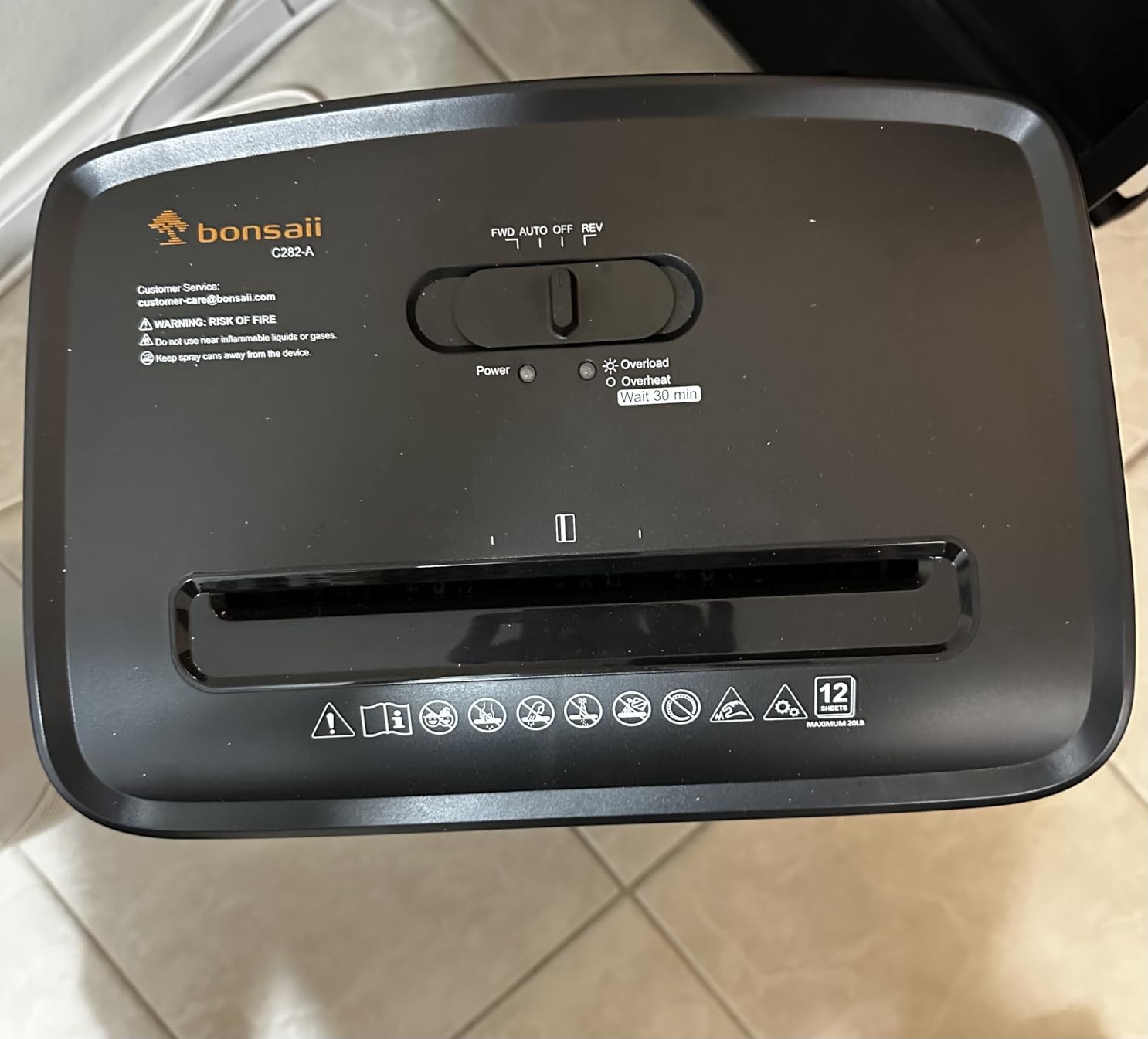 Bonsaii 12 Sheet Paper Shredder for Home Office, Heavy Duty Cross Cut Shredder with 5.5 Gal Pullout Bin, Home Shredder for CDs/Credit Card/Document/Mail, P-4 Security Level customer photo 1