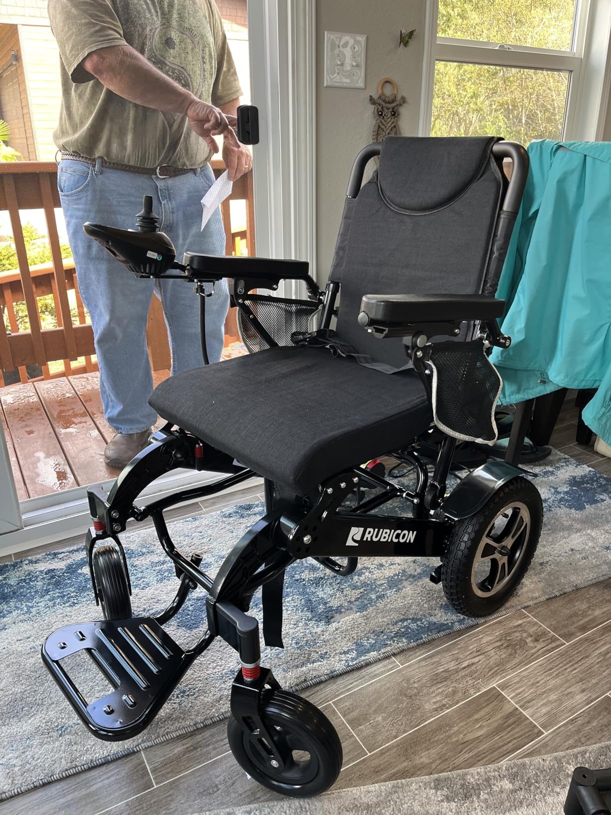Next Generation Electric Wheelchair - 30-Mile Range, 600W Motor Power, Dual 12AH Batteries, Leather Cushion, Deluxe Series, Foldable, Airline Approved, All-Terrain, High-Performance Design customer photo 2