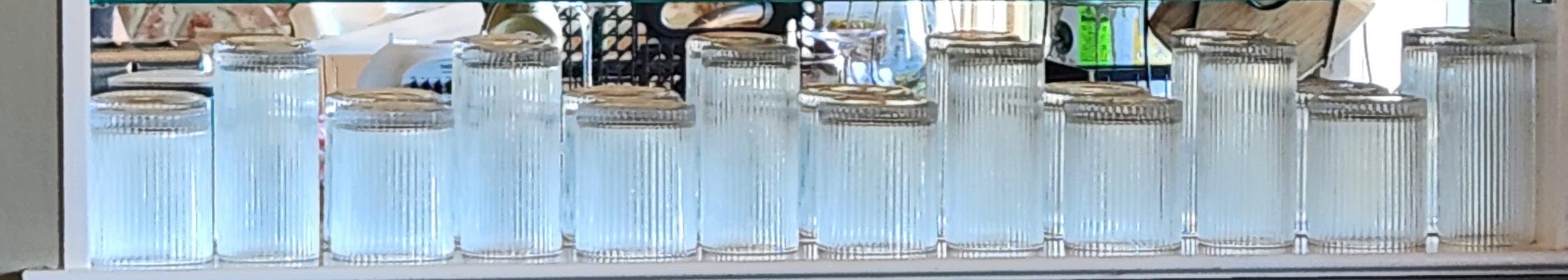 INSETLAN 12-Piece Ribbed Glassware - 6 Highball Glasses 12 oz, 6 Rocks Glass Cups 14 oz, Vintage Cocktail Drinking Glasses, Ideal for Wine, Juice, Water, Ice Coffee Cup, Whiskey, Mixed Drinkware customer photo 1