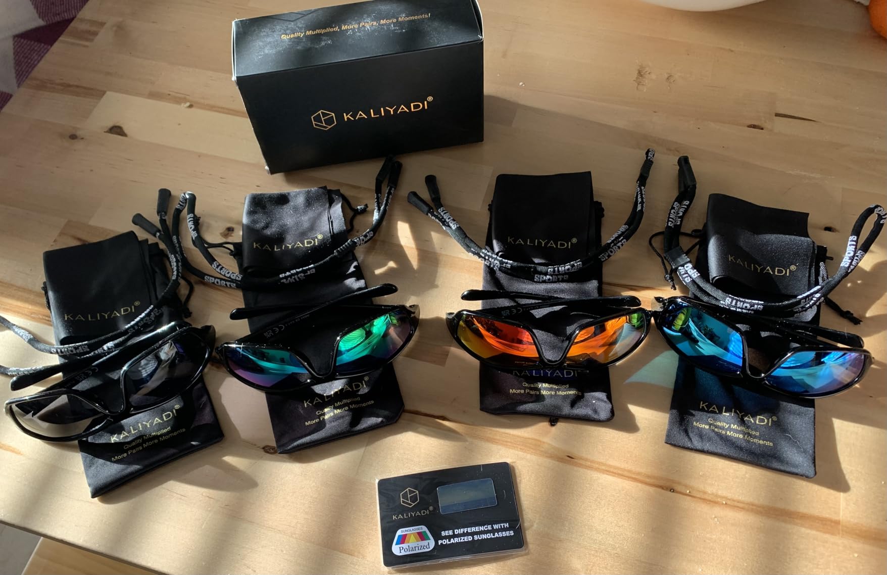 KALIYADI 4 Pack Polarized Sunglasses-Men Sports Sun-glasses: Mens Sunglasses UV Protection for Fishing Driving Cycling customer photo 2