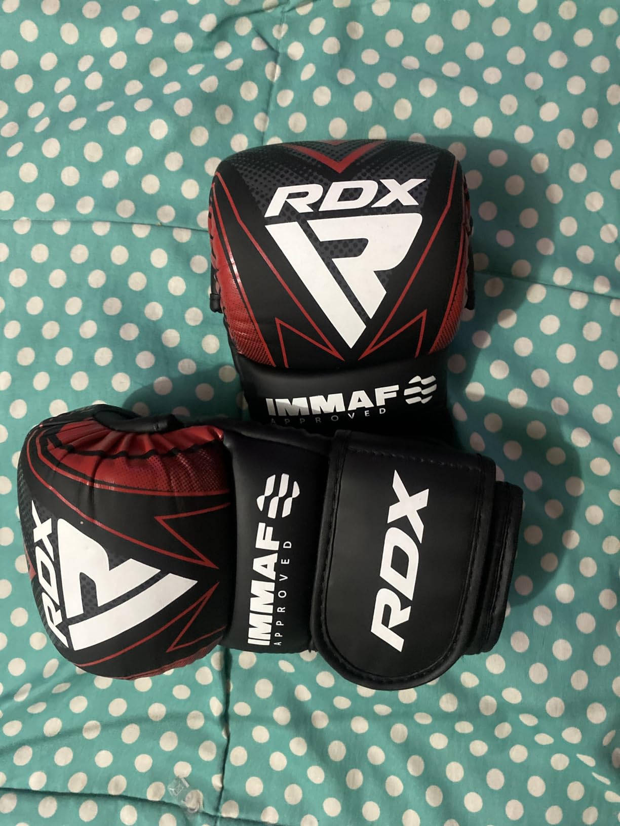 RDX IMMAF Approved Sparring Grappling Gloves, Professional Grade Hybrid Design for Competition Level and Training, Ventilated Open Palm, Adjustable Wrist Straps customer photo 1