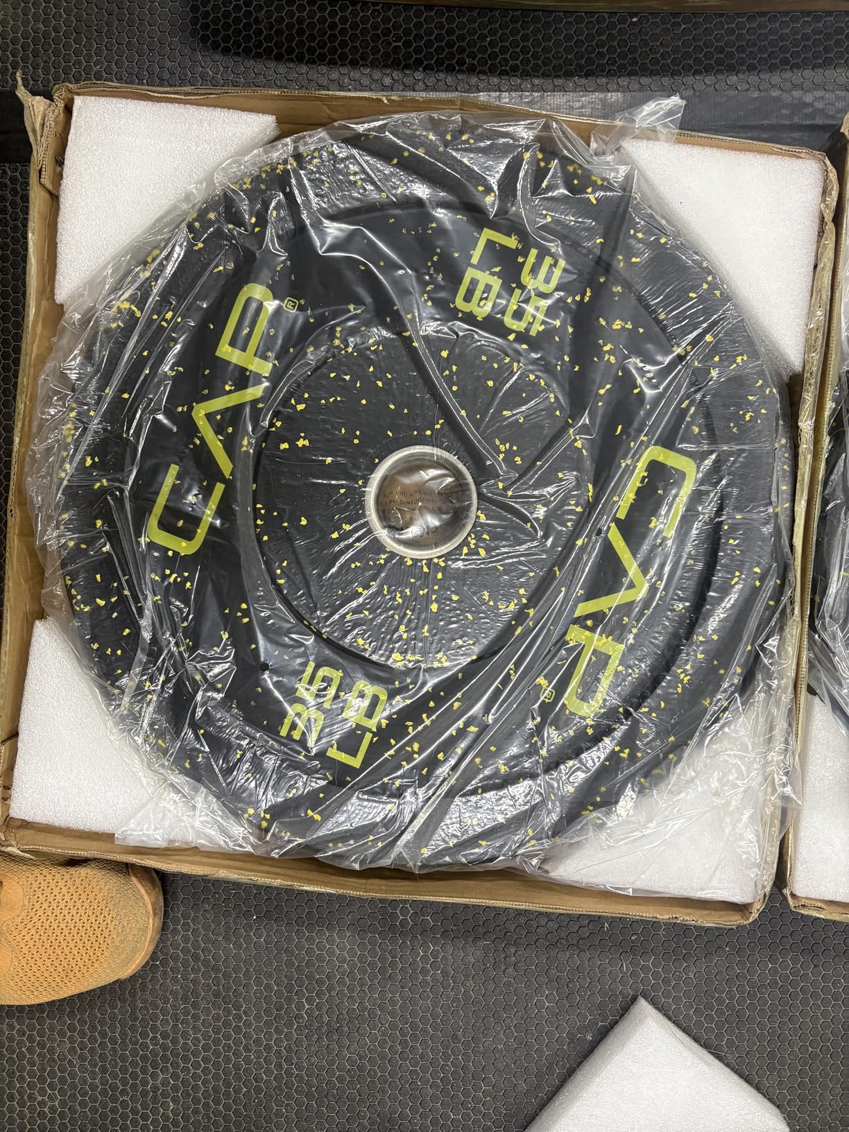 CAP 2-inch Olympic Bumper Plate Weight Set | 100-370 lbs | Multiple Colors | Storage Rack Optional customer photo 1
