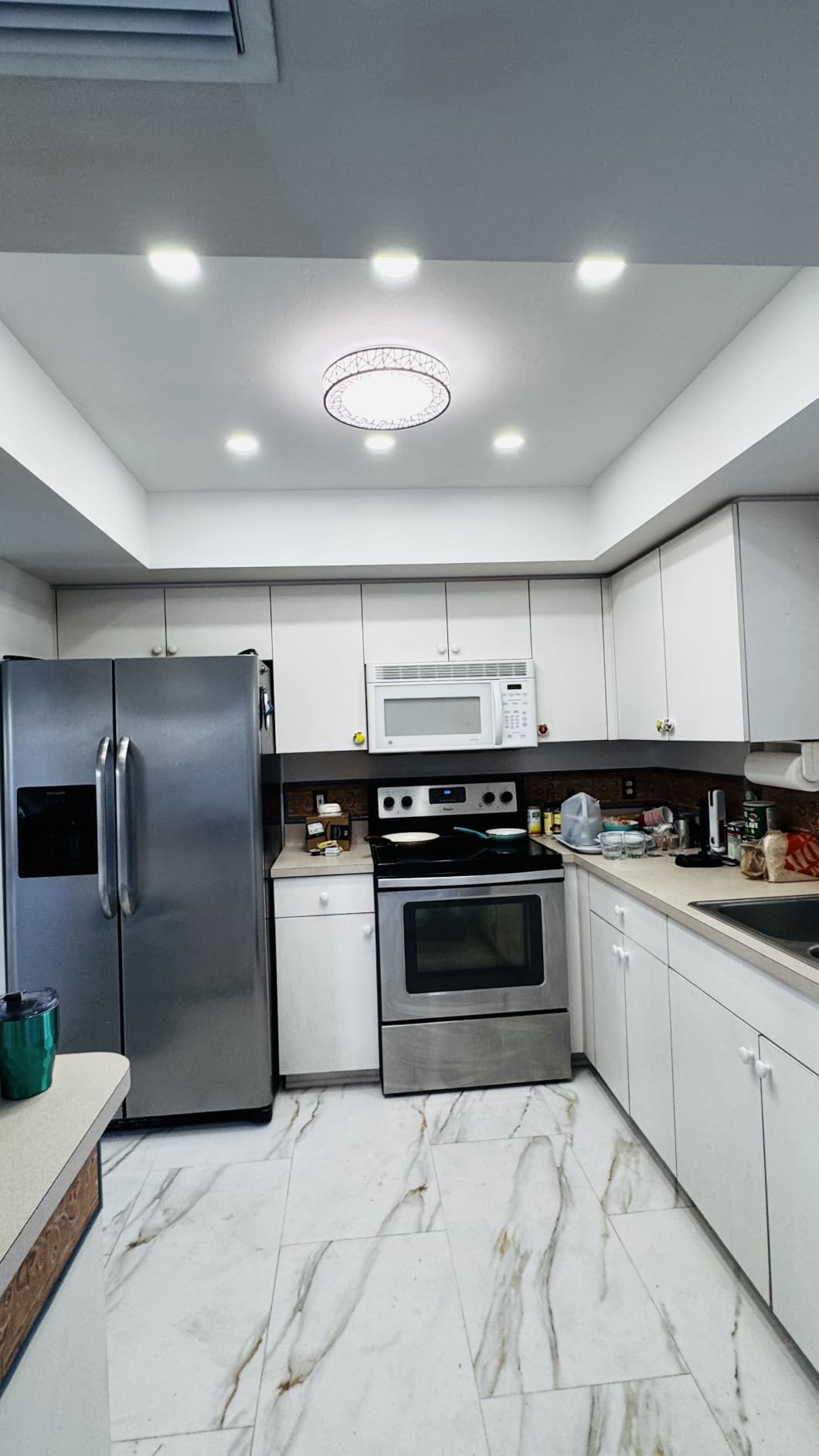Lightania 18 Inch Flush Mount Ceiling Light, Modern Brushed Nickel LED Ceiling Light Fixture, 35W 3500LM 2700-6500K Adjustable, Dimmable Ceiling Lights for Bedroom, Kitchen, Hallway, Bathroom, ETL customer photo 1