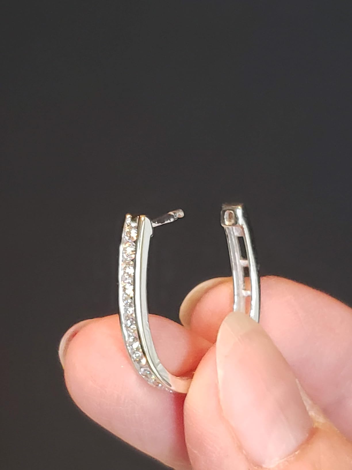 Gilded Lab-Grown Diamond Channel Set Hoop Earrings for Women in 925 Sterling Silver and 14KT Yellow Gold Plated Silver | Hypoallergenic Fine Jewelry | Hinged Closure | SI1 Clarity, F Color customer photo 2