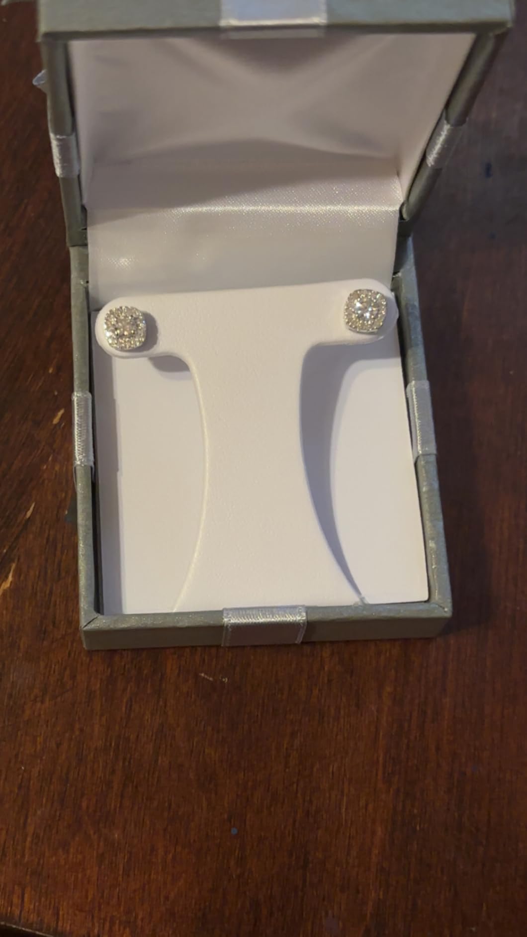 Lab-Grown Diamond Stud Earrings Sterling Silver and 14KT Yellow Gold Plated Silver | Cushion Halo Shaped Studs | Hypoallergenic Fine Jewelry | Prong Setting, Push Back Nut | SI1 Clarity, F Color customer photo 2
