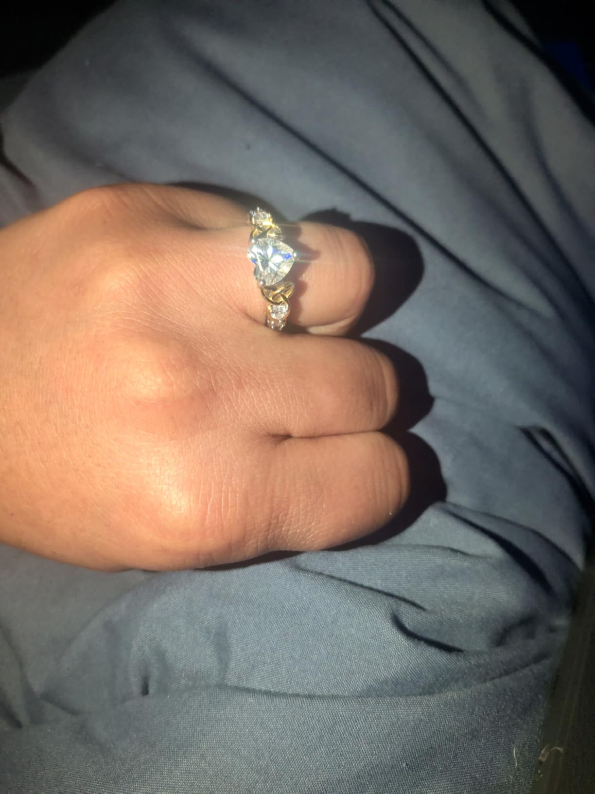 Moissanite Promise Rings for Her, 2CT D Color VVS1, Heart Shaped Celtic Knot, 925 Sterling Silver Engagement Wedding Anniversary Valentines Promise Gift with Certificate customer photo 2