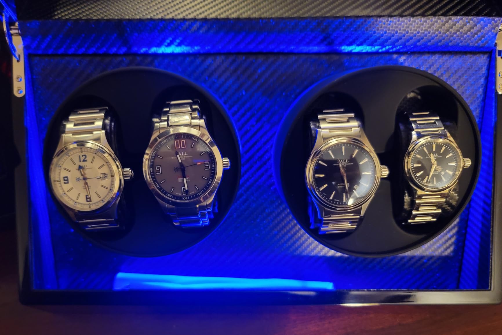 ANWBROAD Watch Winders For Automatic Watche, Automatic Watch Winder Box With Led Light, Watch Turner For Automatic, 4 Watch Rotator And Super Quiet Motor And 4 Rotation Mode, UJWW011Y customer photo 1