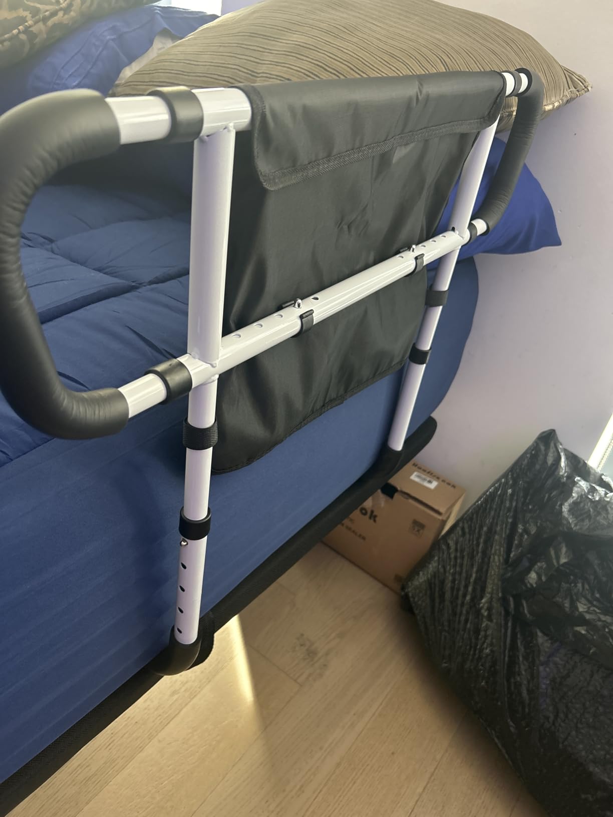 Double Bed Rail for Elderly Adults Safety, Adjustable Bed Assist Rail, Dual Side Bed Rail for Seniors Safety, Under Mattress Bed Guard Rail for Fall Prevention, Fits Twin/Full/Queen Beds customer photo 2
