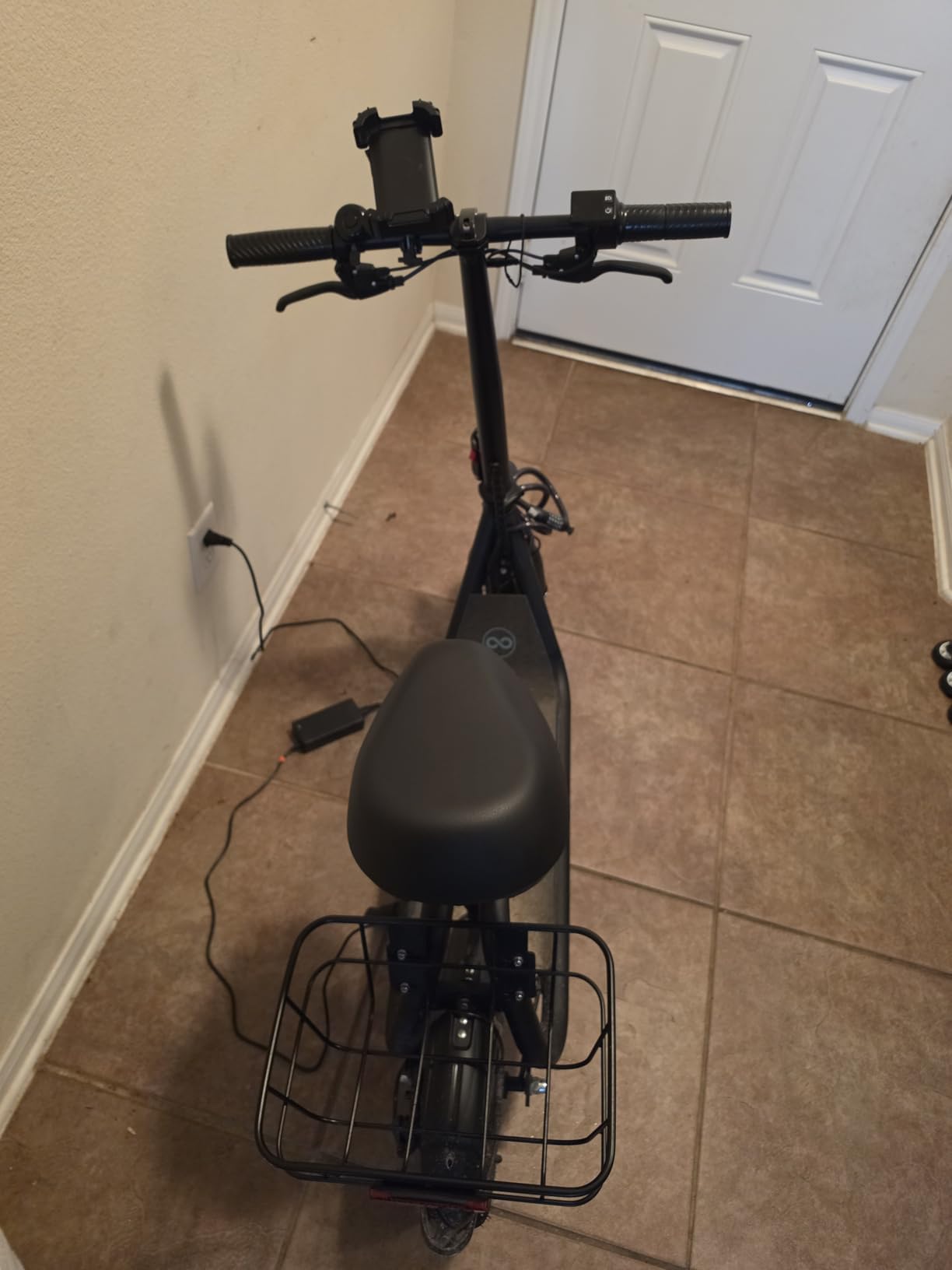 AWWSCOOTER C1 Electric Scooter with Seat for Adults, Foldable Commuter E-Scooter with Basket for Grocery, Pets, and Daily Commute - Classic Black customer photo 2