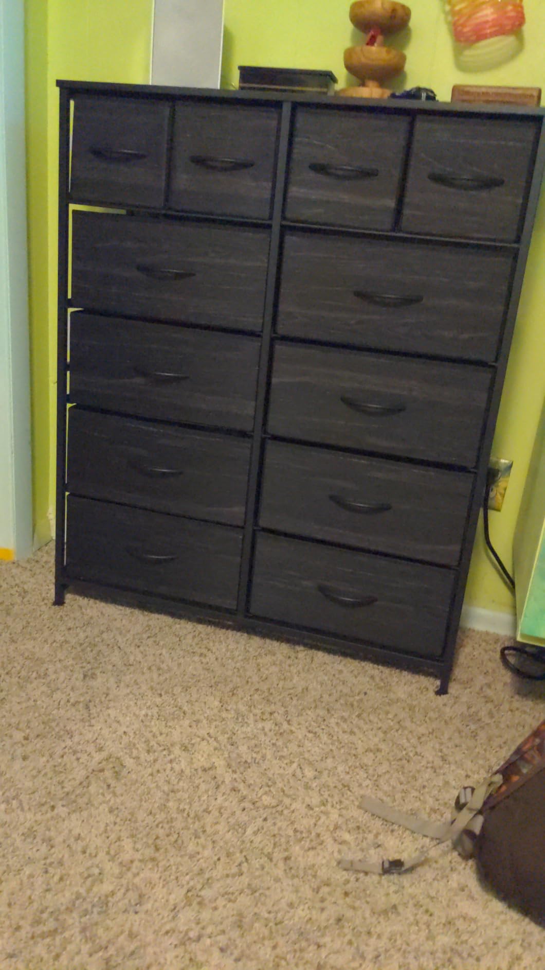 WLIVE Tall Dresser for Bedroom with 12 Drawers, Dressers & Chests of Drawers, Fabric Dressers for Closet, Storage Dresser Organizer with Steel Frame, Wood Top, Rustic Brown Wood Grain Print customer photo 2