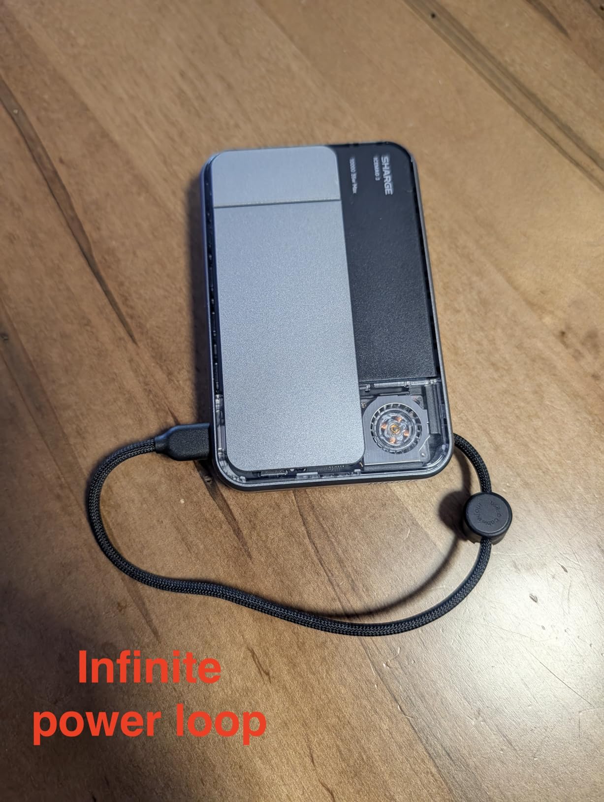 Sharge ICEMAG 3 MagSafe Portable Charger, Qi2.2 25W Magnetic Power Bank 10000mAh 35W USB-C Fast Charging, with Active Cooling & Built-in Cable, Transparent RGB Design customer photo 1