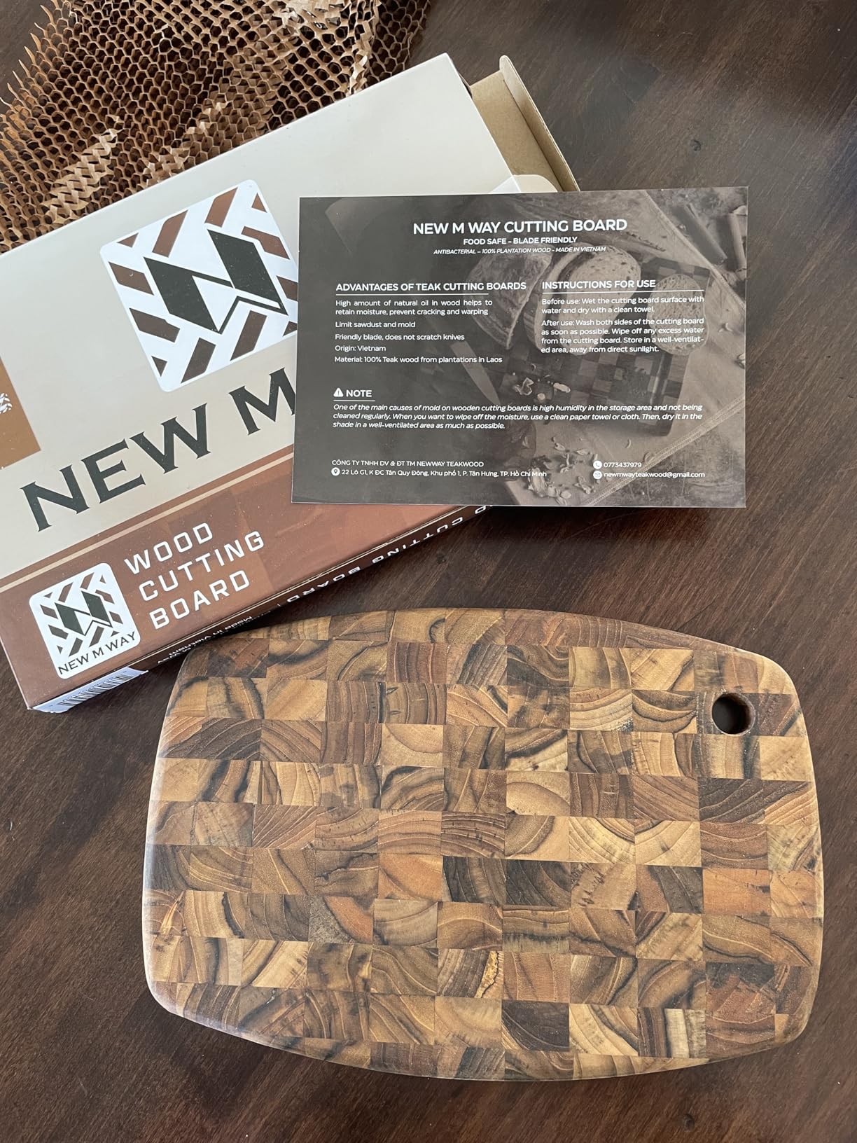 Teak Wood Oval End Grain Cutting Board 12