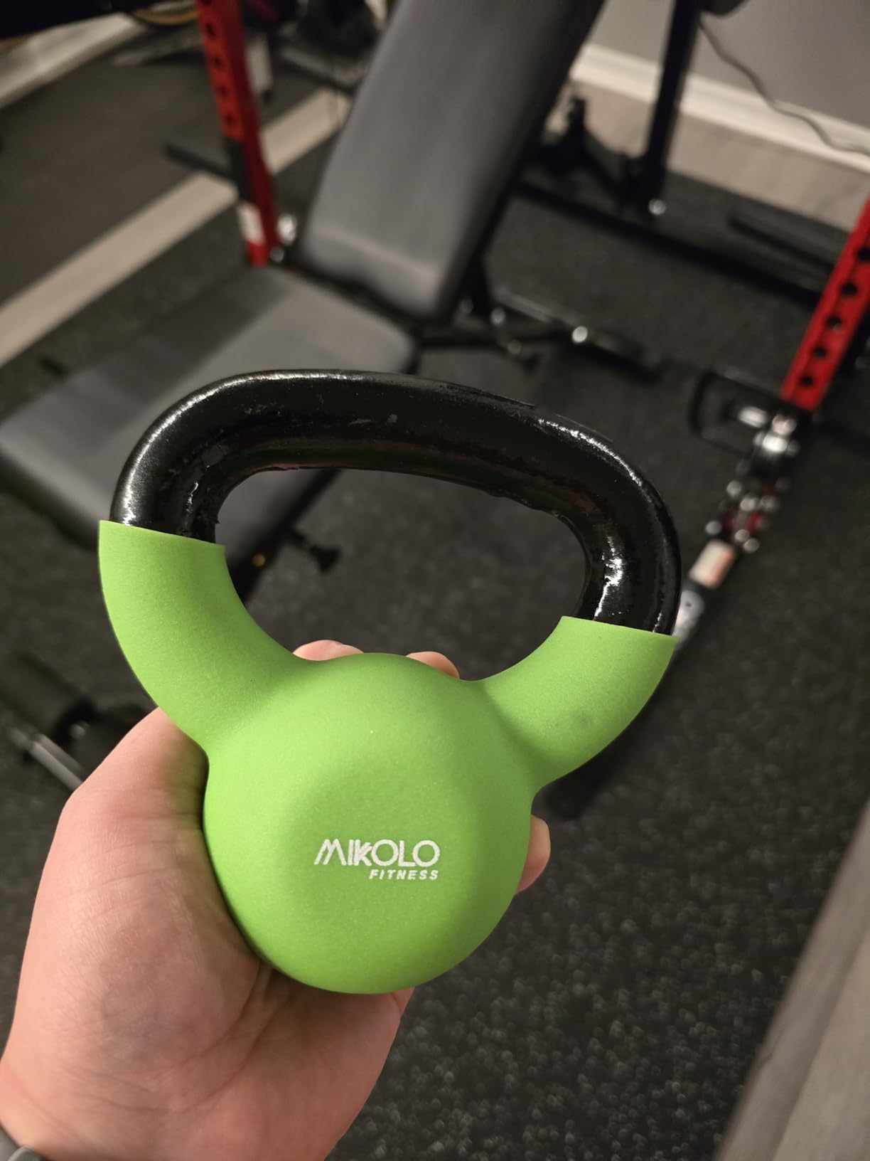 Mikolo Neoprene Coated Cast Iron Kettlebells 5-30LB Set, Solid Weight Set with Wide Grip Handle and Flat Bottom customer photo 2