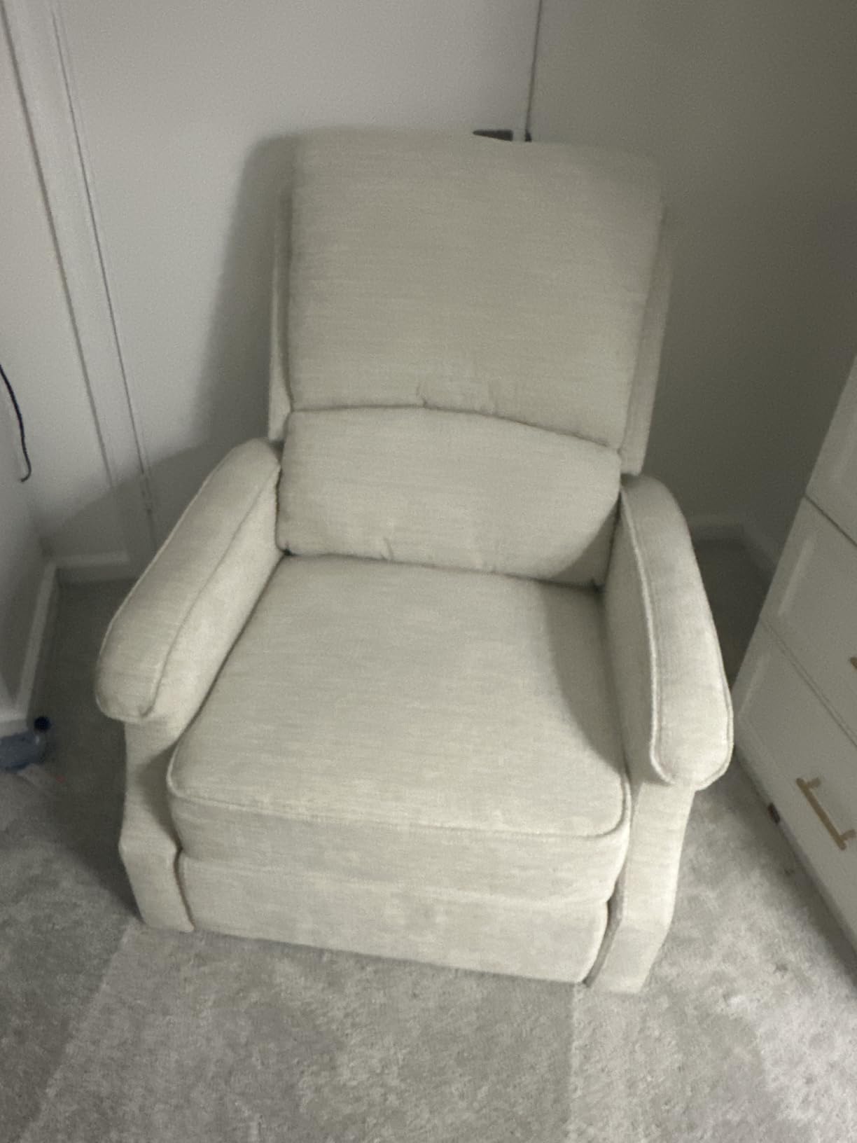 VKNOW Recliner Chair, Fabric Recliner with Soft Armrest, Home Theater Seating with Adjustable Push Back and Lumbar Support, Single Sofa for Adults, Lounge Chair for Living Room, Bedroom (Green) customer photo 1