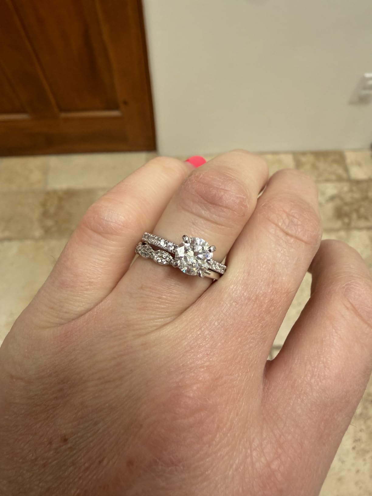 925 Sterling Silver 1.2 CT Round Solitaire Cubic Zirconia Engagement Ring Halo Promise Ring Size 3-13 customer photo 2