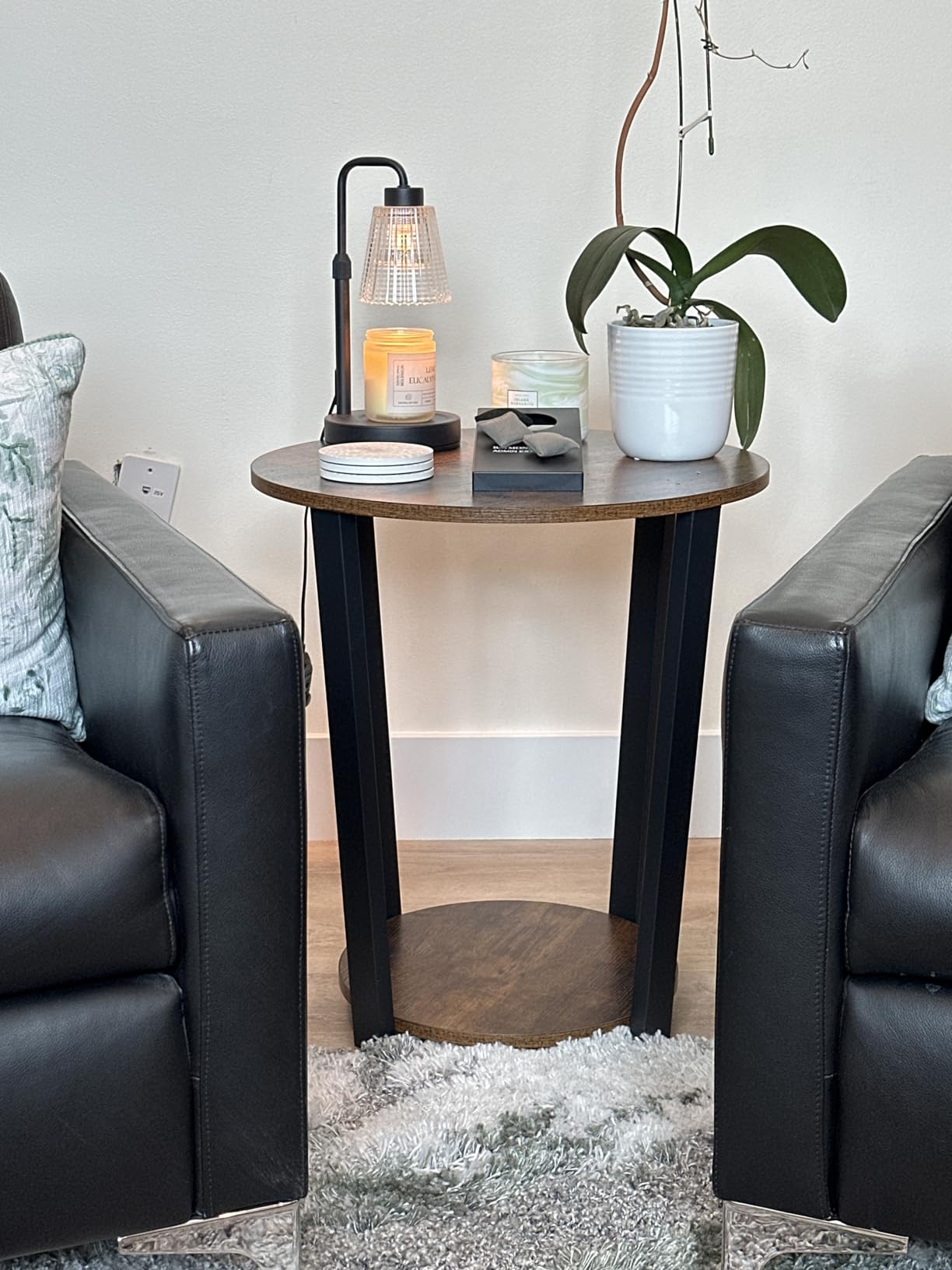 VASAGLE Side Table, 2 Tier Small Accent End Table, Nightstand with Lower Shelf for Small Spaces, Living Room, Bedroom, Honey Brown ULET233M101S customer photo 2