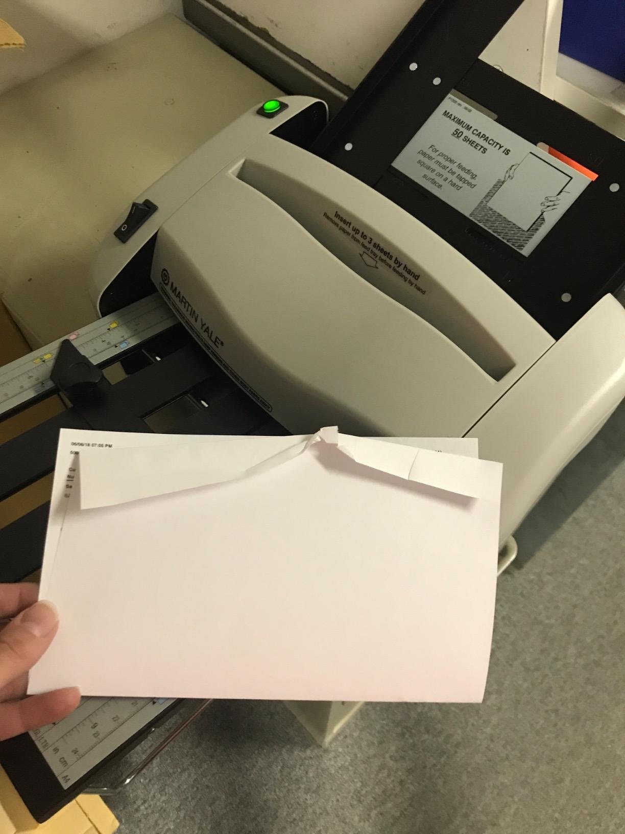 Martin Yale P7400 RapidFold Automatic Feed Desktop Folder, Feed Tray Holds up to 50 Sheets of Paper, Folds 8 1/2
