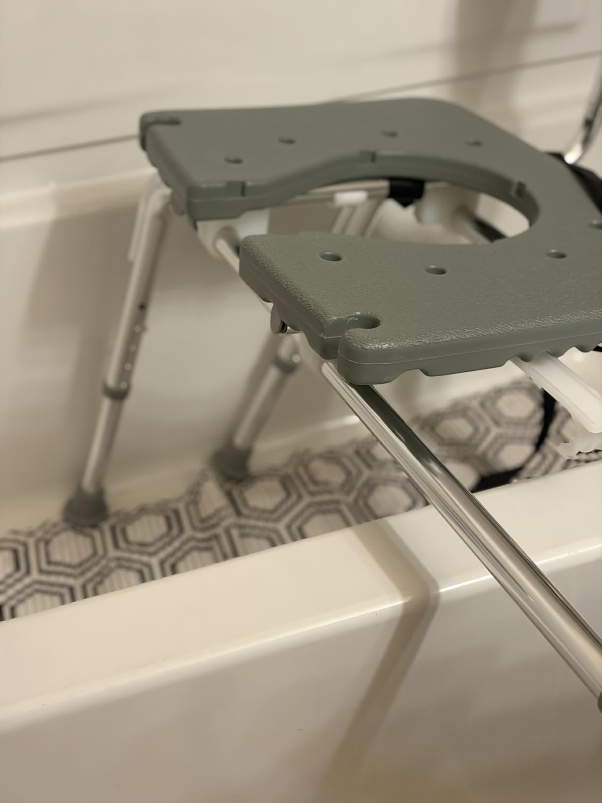 DMI Tub Transfer Bench and Shower Chair with Non Slip Aluminum Body, FSA Eligible, Adjustable Seat Height and Cut Out Access, Holds Weight up to 400 Lbs, Bath and Shower Safety, Transfer Bench customer photo 2
