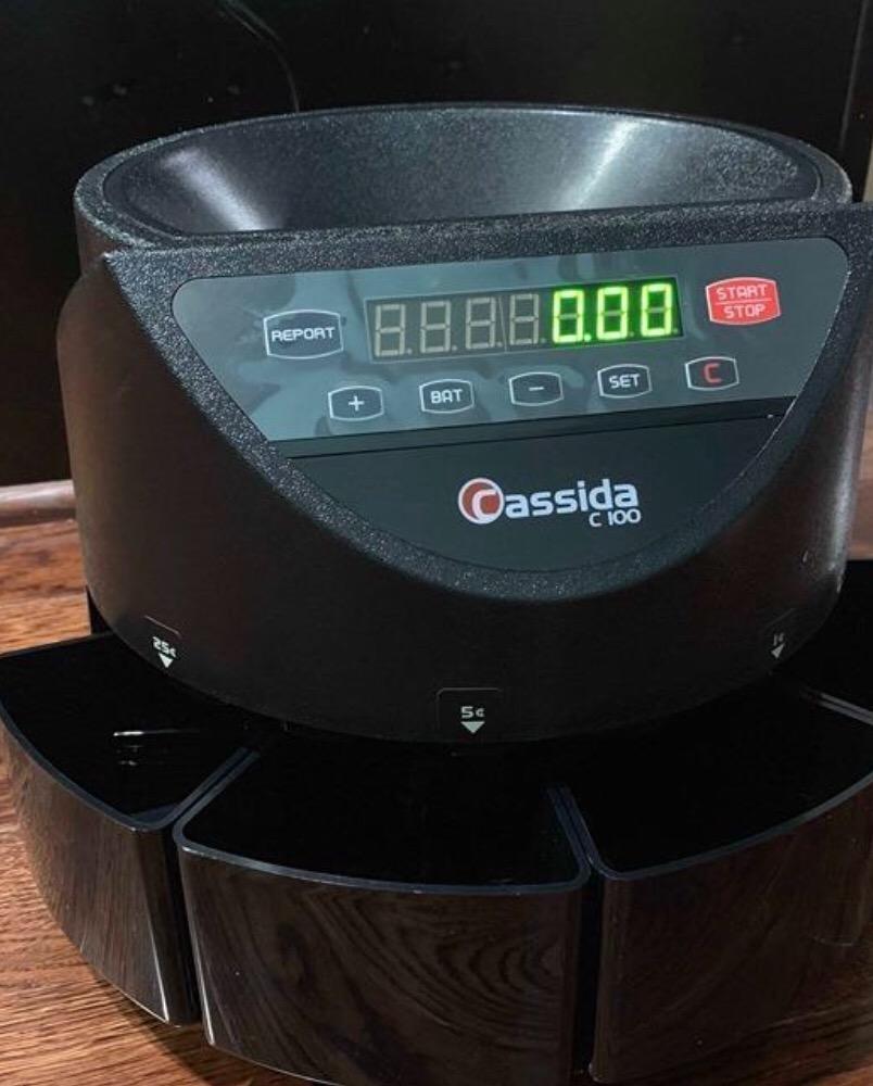Cassida C100 Electronic Coin Sorter/Counter, Countable coins 1c, 5c, 10c, 25c, 250 coins/min customer photo 1