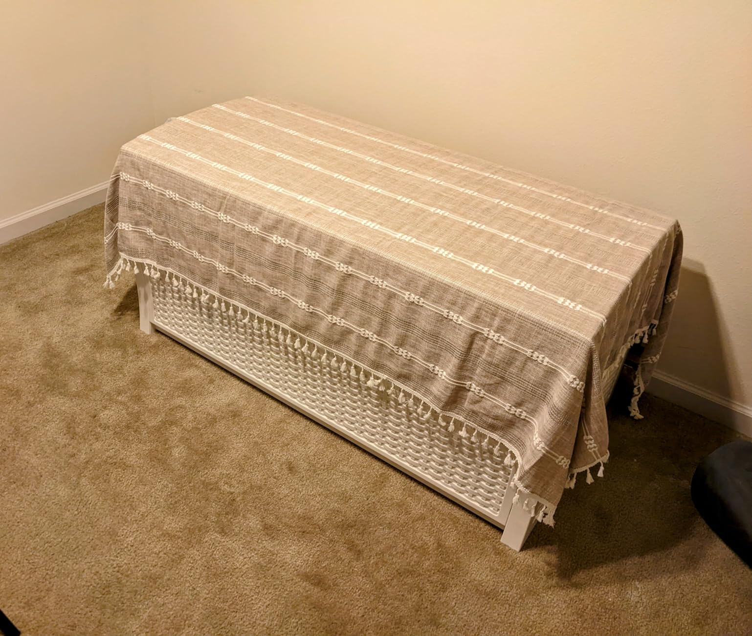 Suncast 99 Gal Wicker Resin Deck Box, Storage Chest Bin with Handles, Java customer photo 1