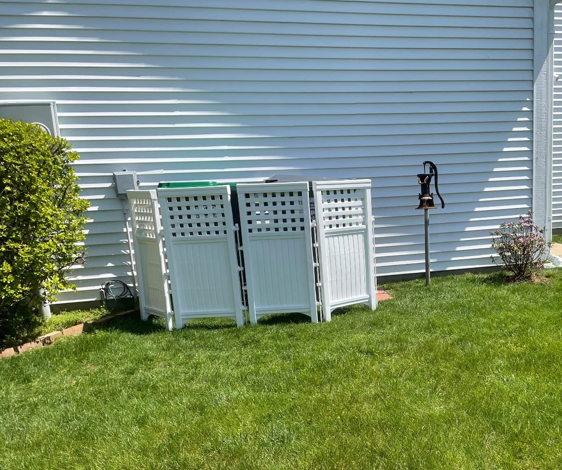 Suncast 4 Freestanding Wicker Resin Reversible Panel Outdoor Screen Enclosure, Brown, 23
