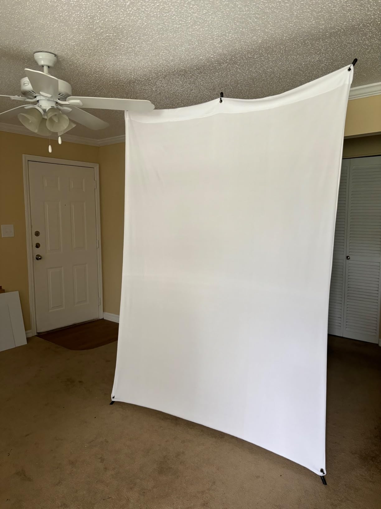 Westcott X-Drop Wrinkle-Resistant 5' x 7' (1.52 x 2.13m) Backdrop for Headshots, Photoshoots & Product Photos - Portable and Travel Friendly (High Key White) customer photo 2