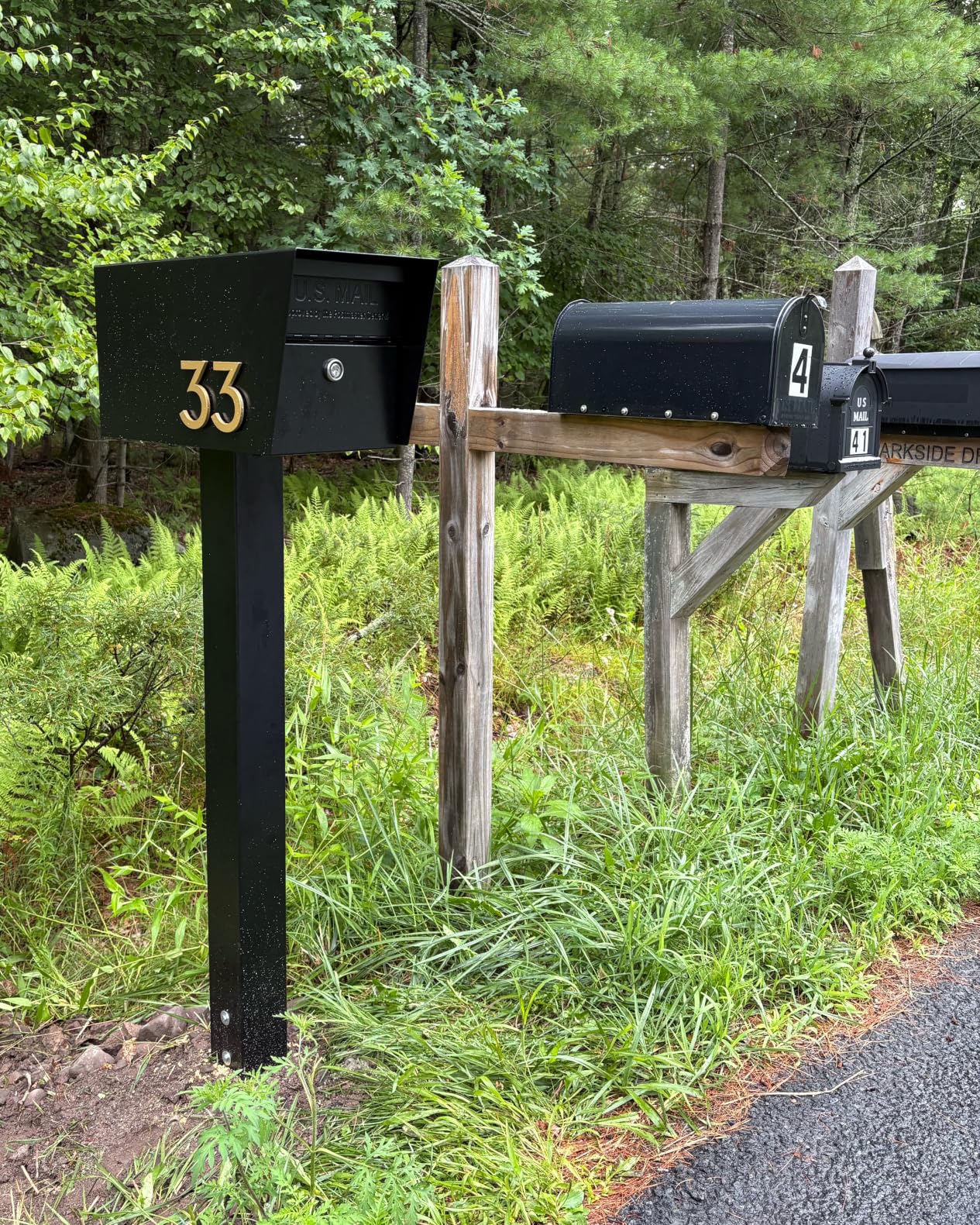 Mail Boss Mail Manager Modern Locking Post Mount Mailbox, USPS Approved | Mail Boss 7506 Mail Manager Curbside Locking Security Mailbox, Black, Large customer photo 2
