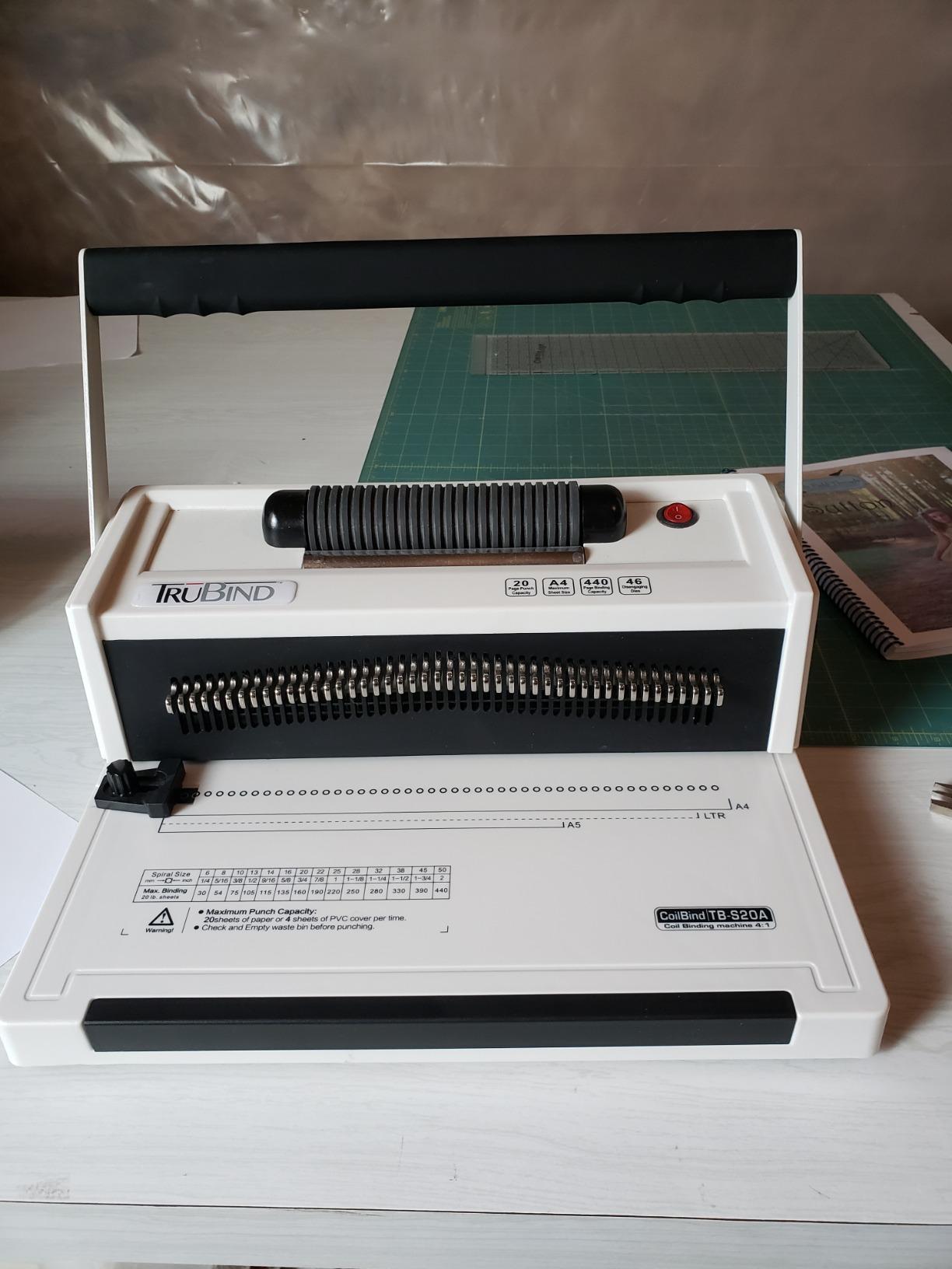Coil Binding Machine with Electric Coil Inserter and Adjustable Side Margin | 20 Sheet Punch Capacity | Bind up to 440 Sheets | 46 Fully Disengageable Dies | 4:1 Pitch | 2-Year Warranty customer photo 2