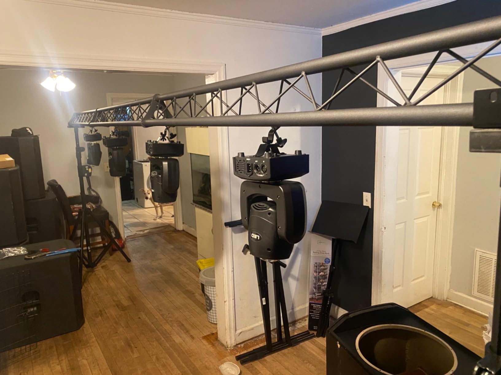 GRIFFIN Triangle Lighting Truss Stand System 15FT (Hand-CrankUP Plus) - DJ Booth Trussing Kit for Light Cans & Speakers - Pro Audio Stage Platform Hardware Package - Music Equipment Mount Gear Holder customer photo 2