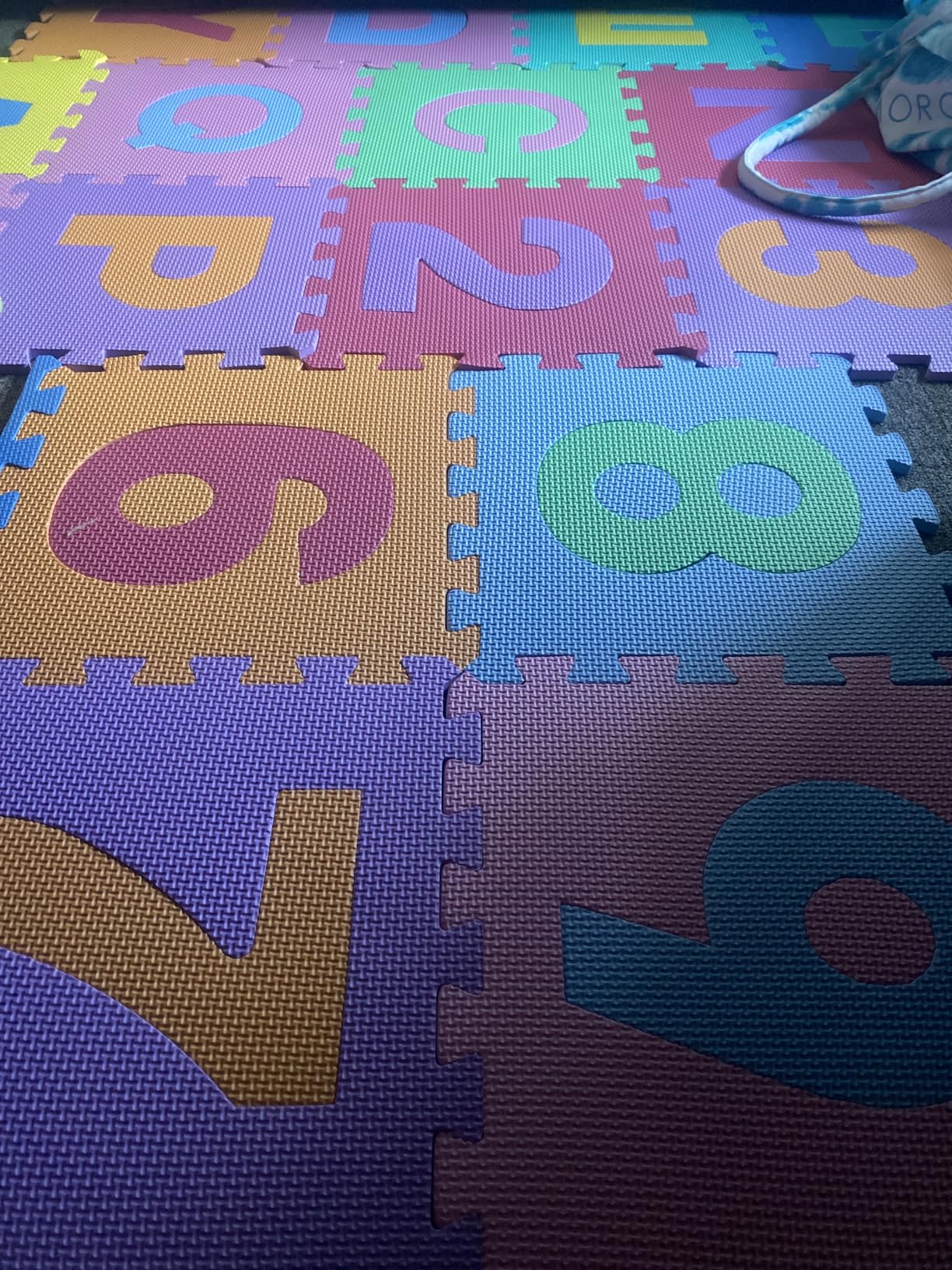 ProSource Kids Puzzle Alphabet, Numbers, 36 Tiles and Edges Play Mat, 12