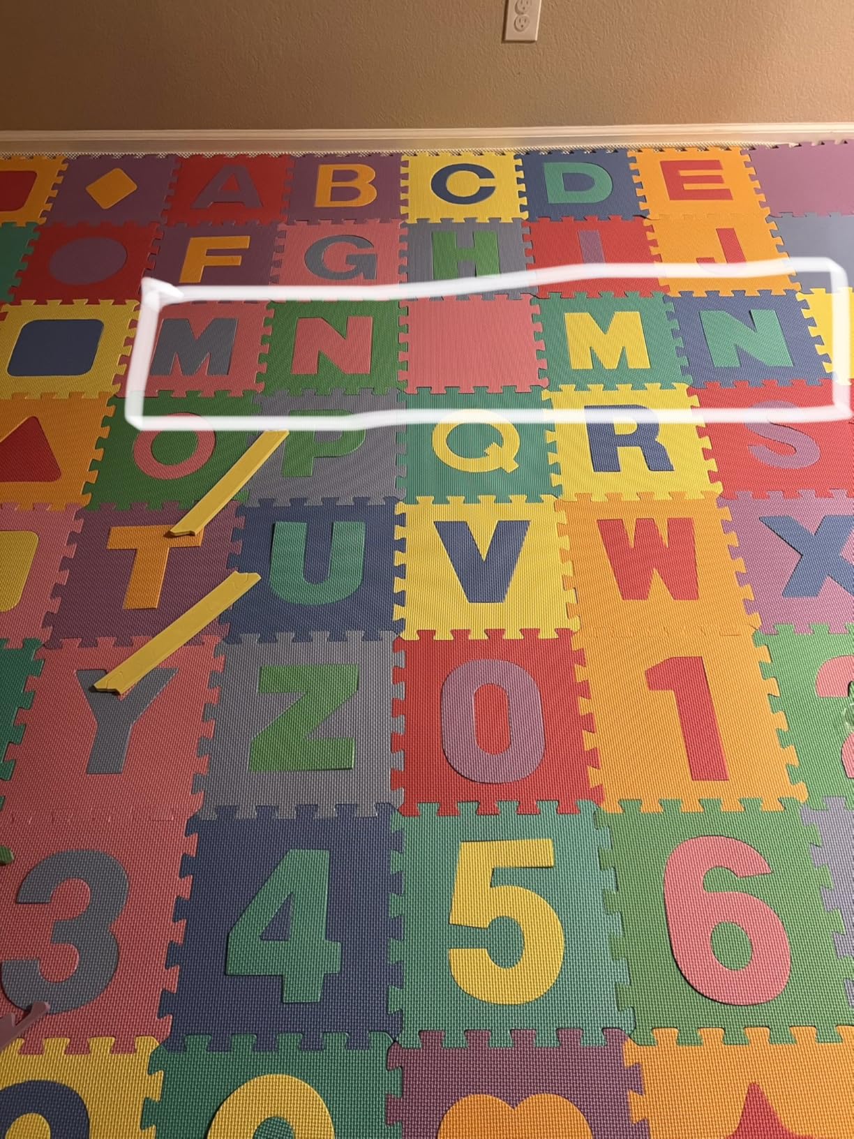 ProSource Kids Puzzle Alphabet, Numbers, 36 Tiles and Edges Play Mat, 12