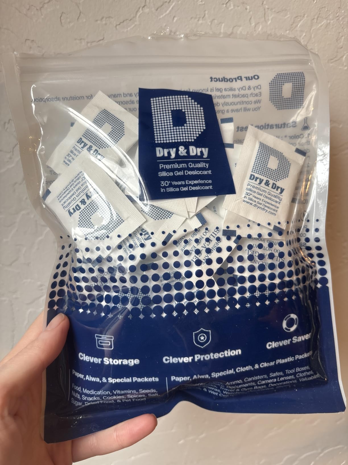 Dry & Dry 5 Gram [50 Packets] Silica Gel Packets Silica Gel Desiccants, Silica Gel Packs - Rechargeable Moisture Absorbers for Food Storage, Electronics, 3D Filament & Safes customer photo 2