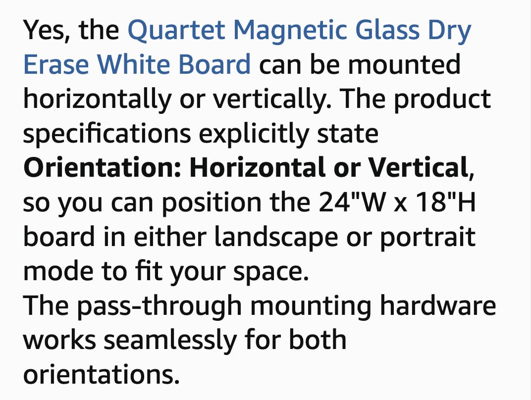 Quartet Magnetic Glass Dry Erase White Board, 48''W x 36''H Whiteboard, Infinity Frameless Mounting, White Surface (G4836W) customer photo 1